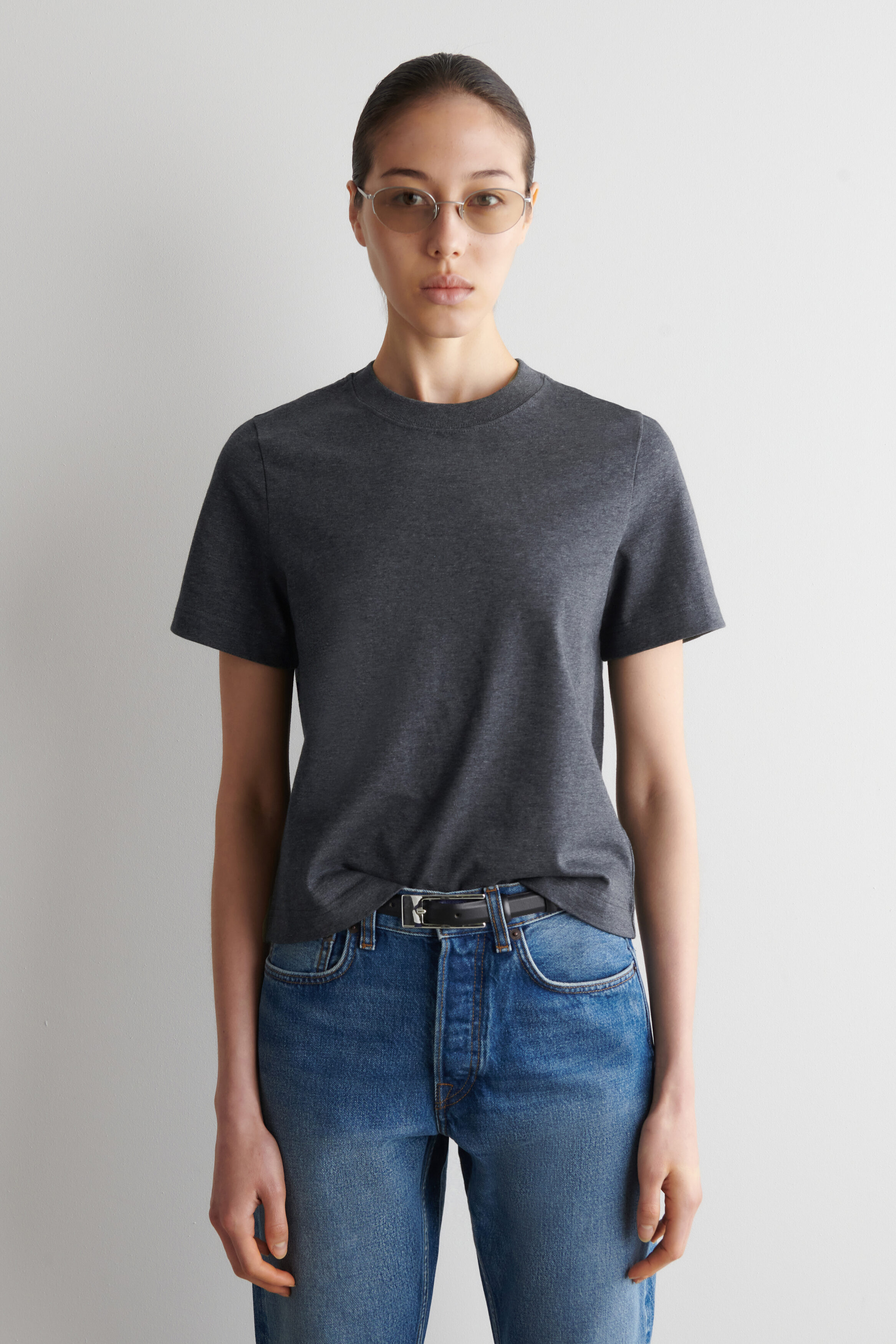 CLEAN CUT T-SHIRT - DARK-GRAY MÉLANGE