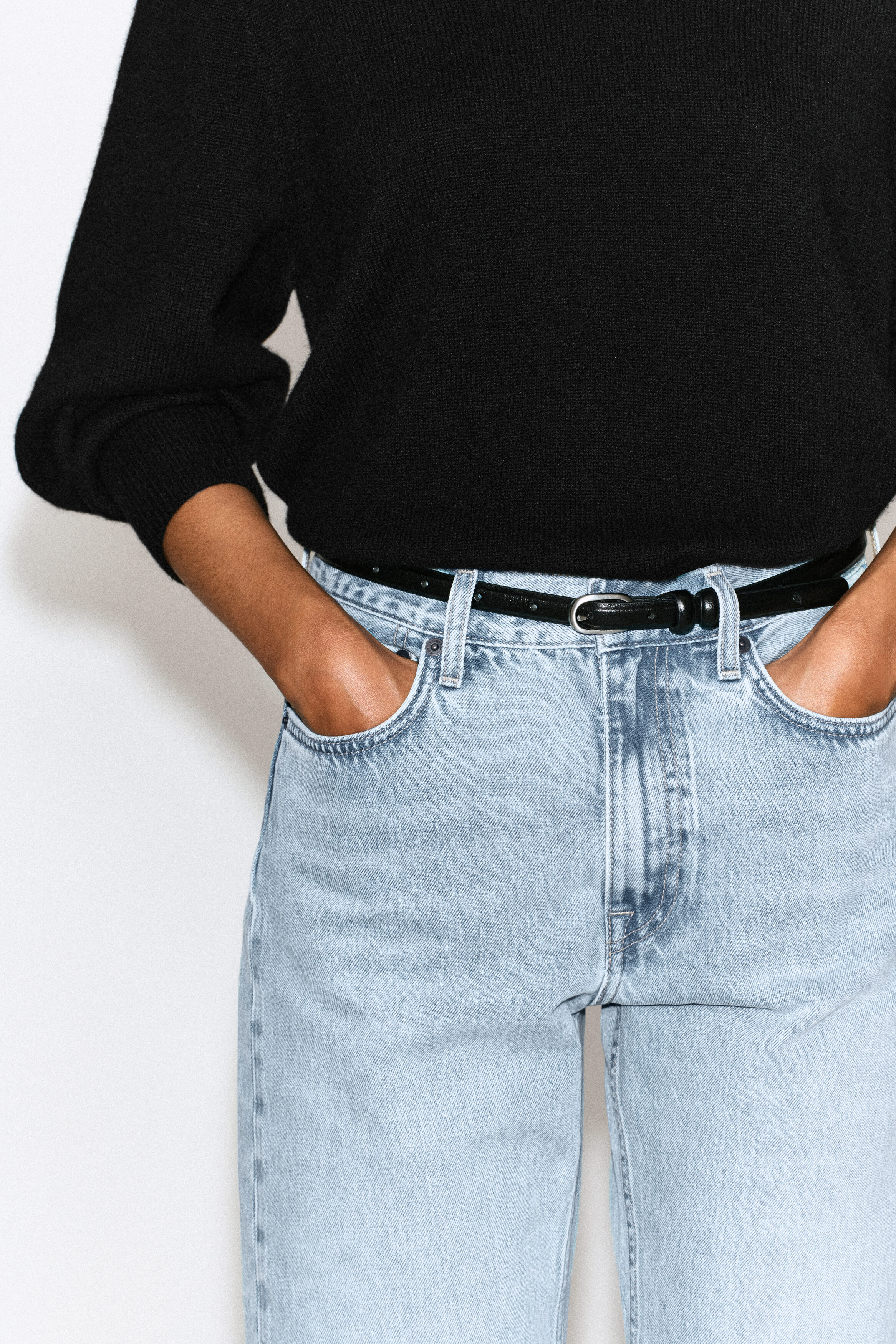 CHORD STRAIGHT-LEG JEANS - LIGHT BLUE