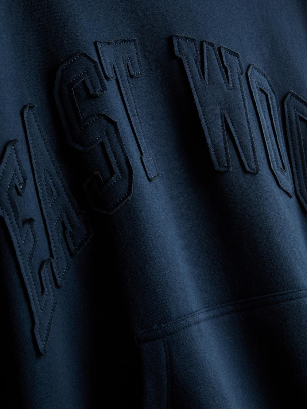 Cotton-Blend East Wood Hoodie - Navy