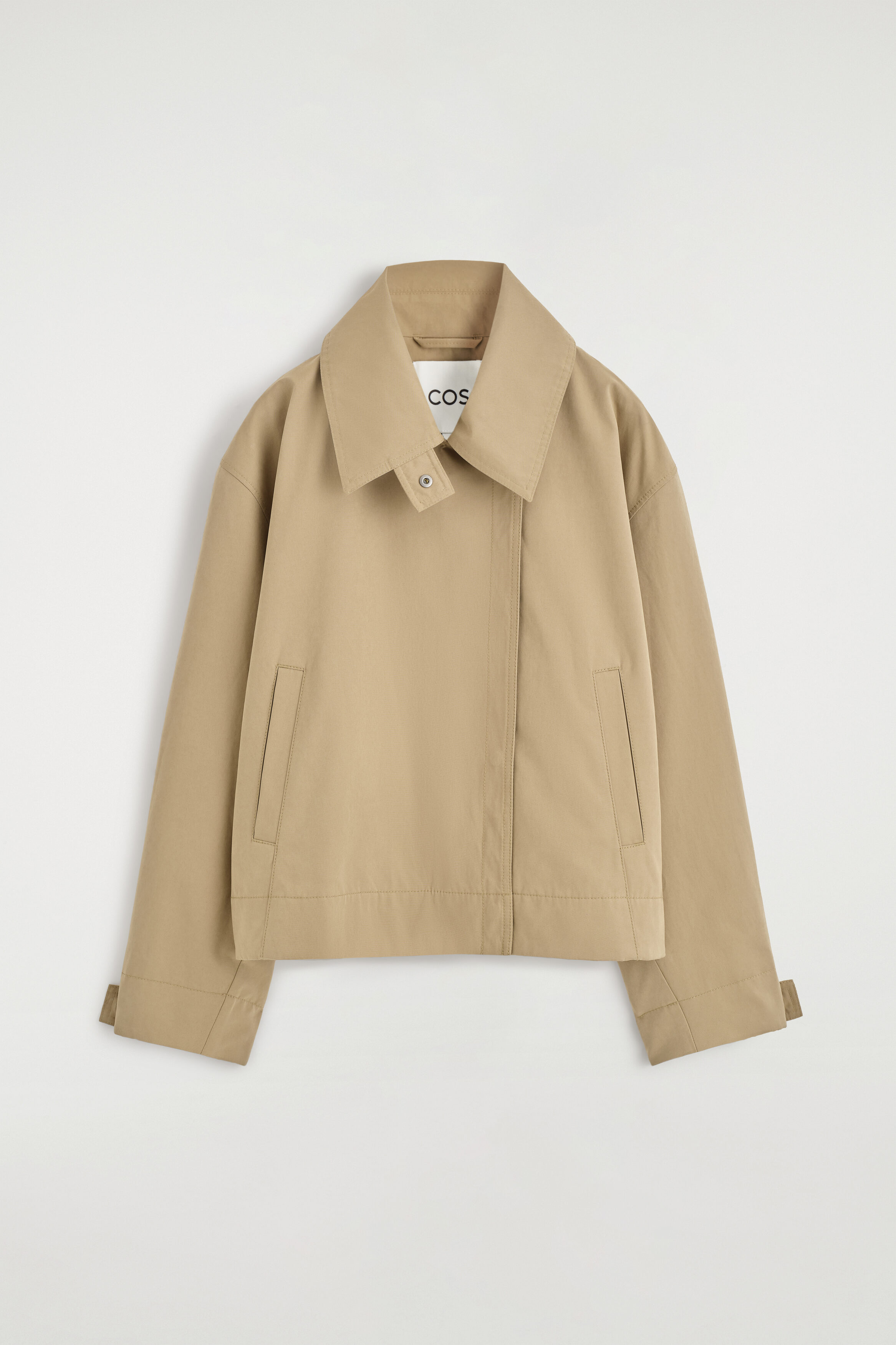 ROUNDED SHORT TRENCH COAT - BEIGE