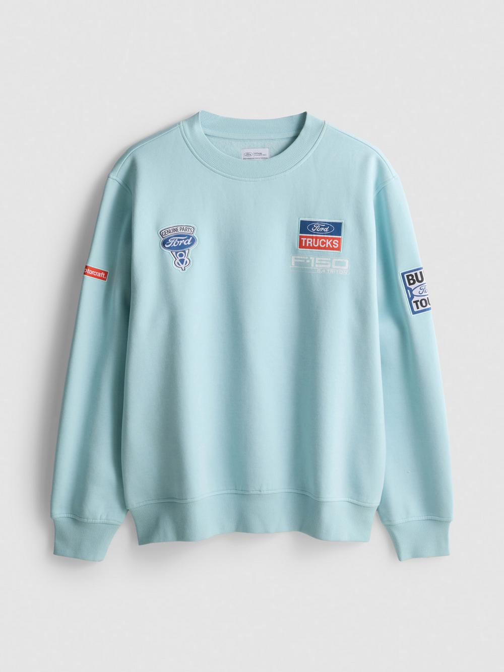 Ford Cotton Blend Badge Sweatshirt - Light Blue