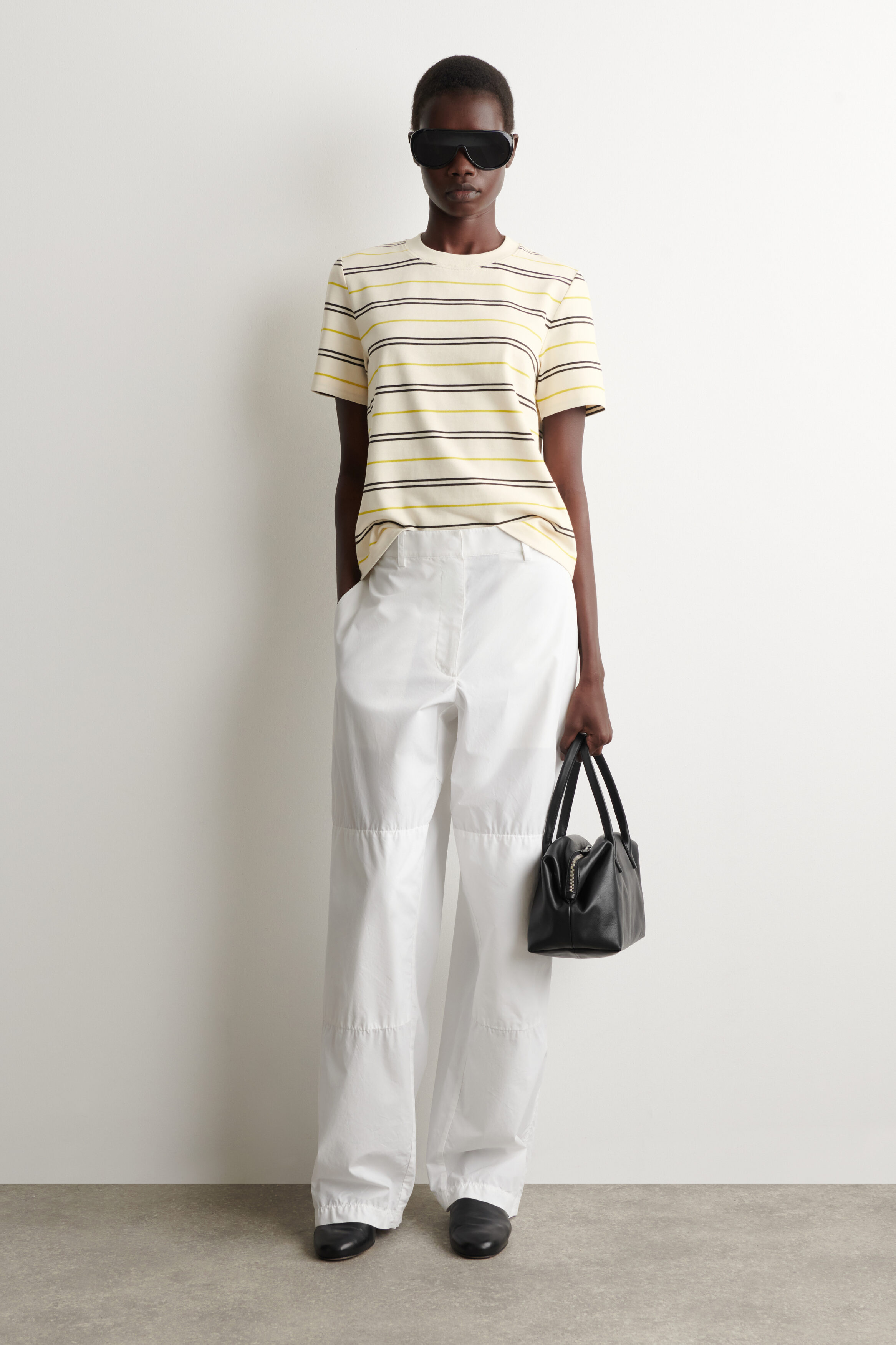 CLEAN CUT T-SHIRT - IVORY / YELLOW / STRIPED