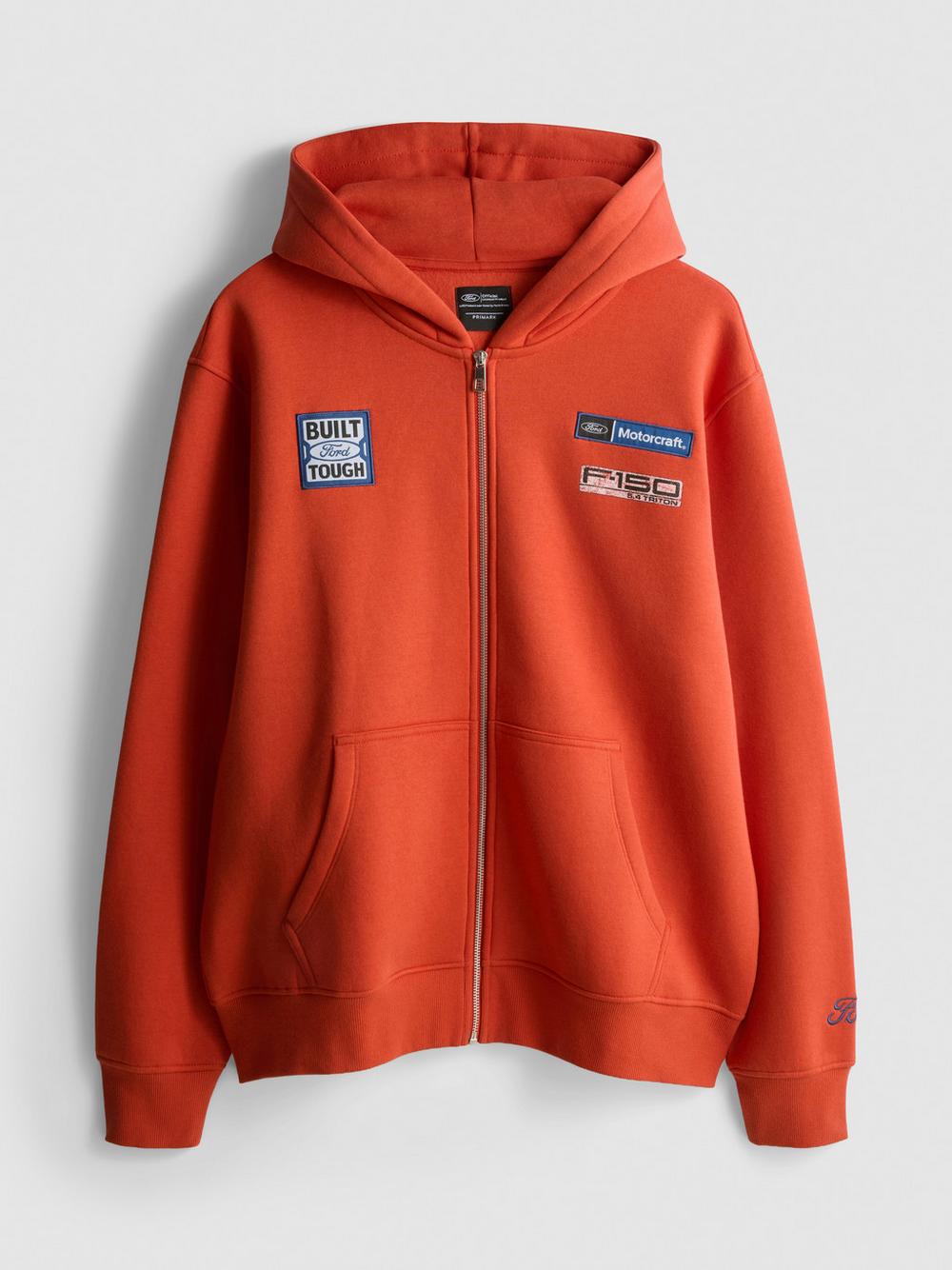Ford Cotton Blend Zip Hoodie - Orange
