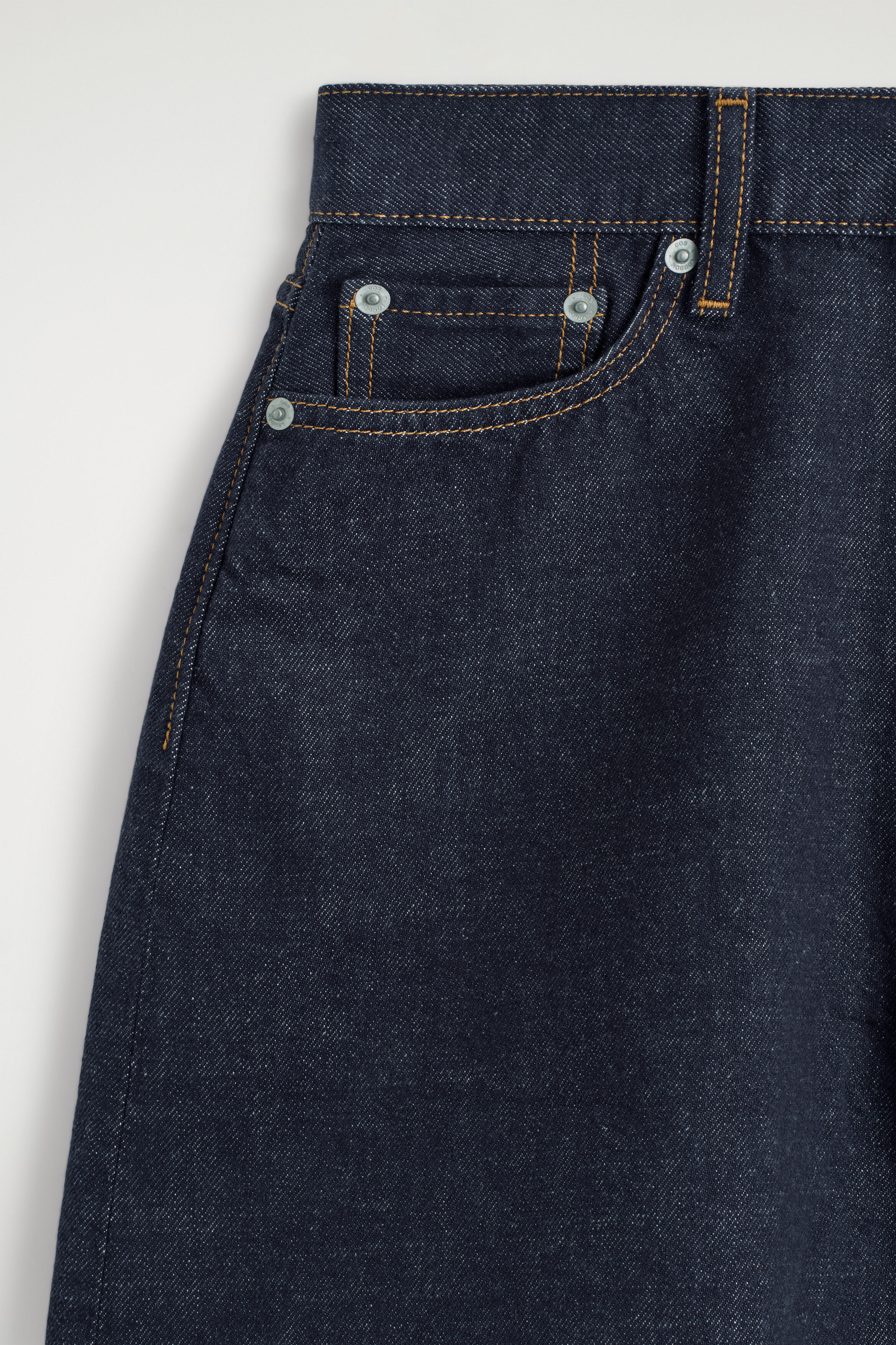HIGH-RISE DENIM SHORTS - DARK BLUE