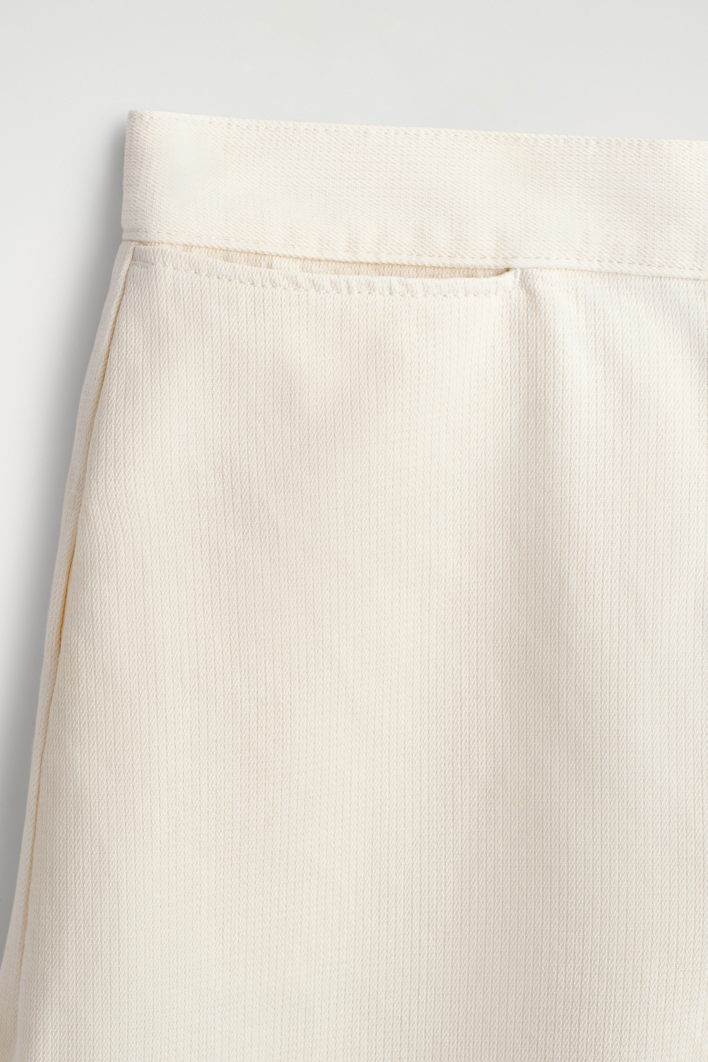 CROPPED WIDE-LEG DENIM PANTS - ECRU
