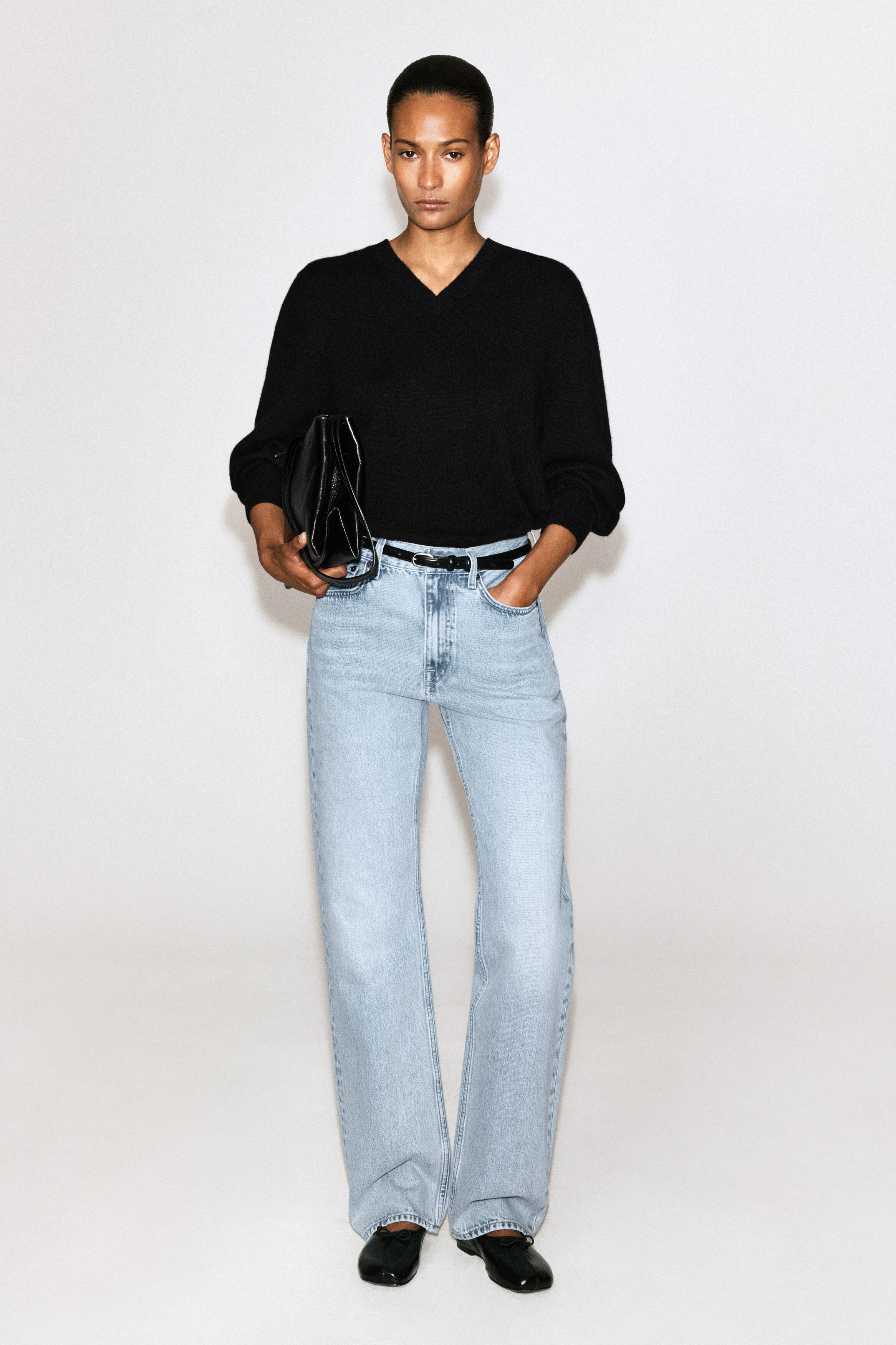 CHORD STRAIGHT-LEG JEANS - LIGHT BLUE