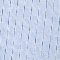 RUFFLE-COLLAR SEERSUCKER BLOUSE - BLUE / STRIPED