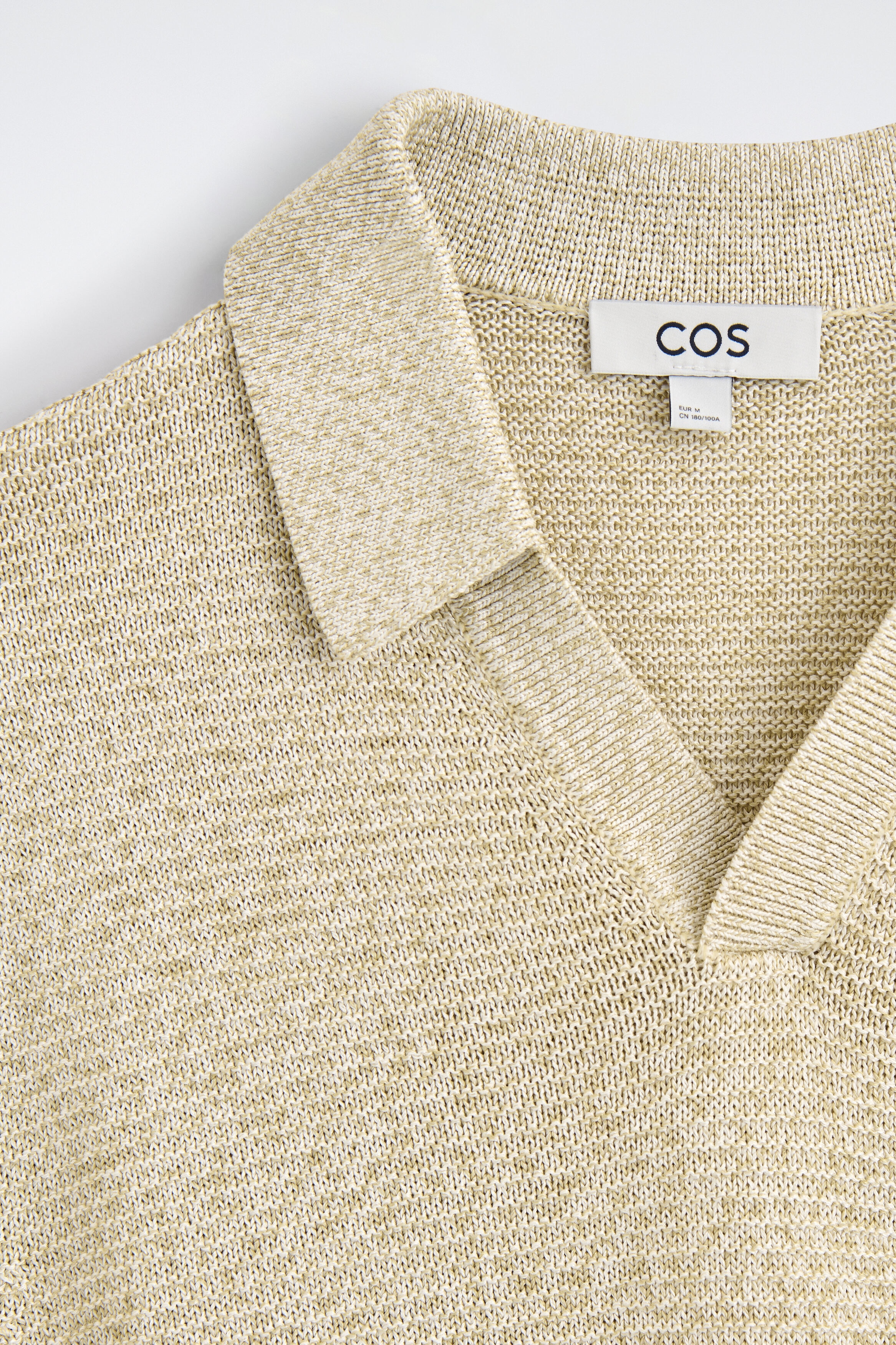 OPEN-KNIT POLO SHIRT - LIGHT-BEIGE MÉLANGE