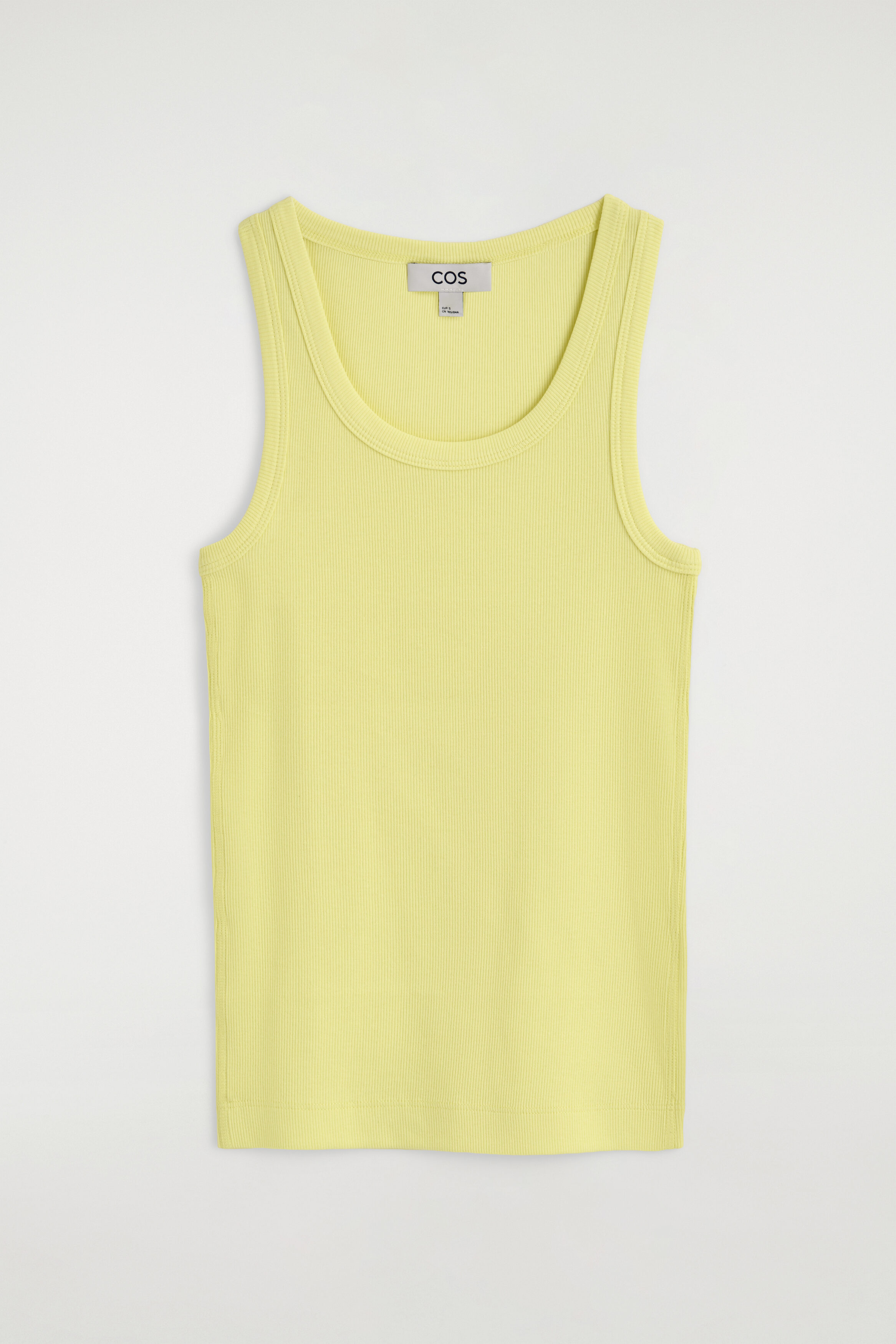 RIBBED COTTON TANK TOP - YELLOW