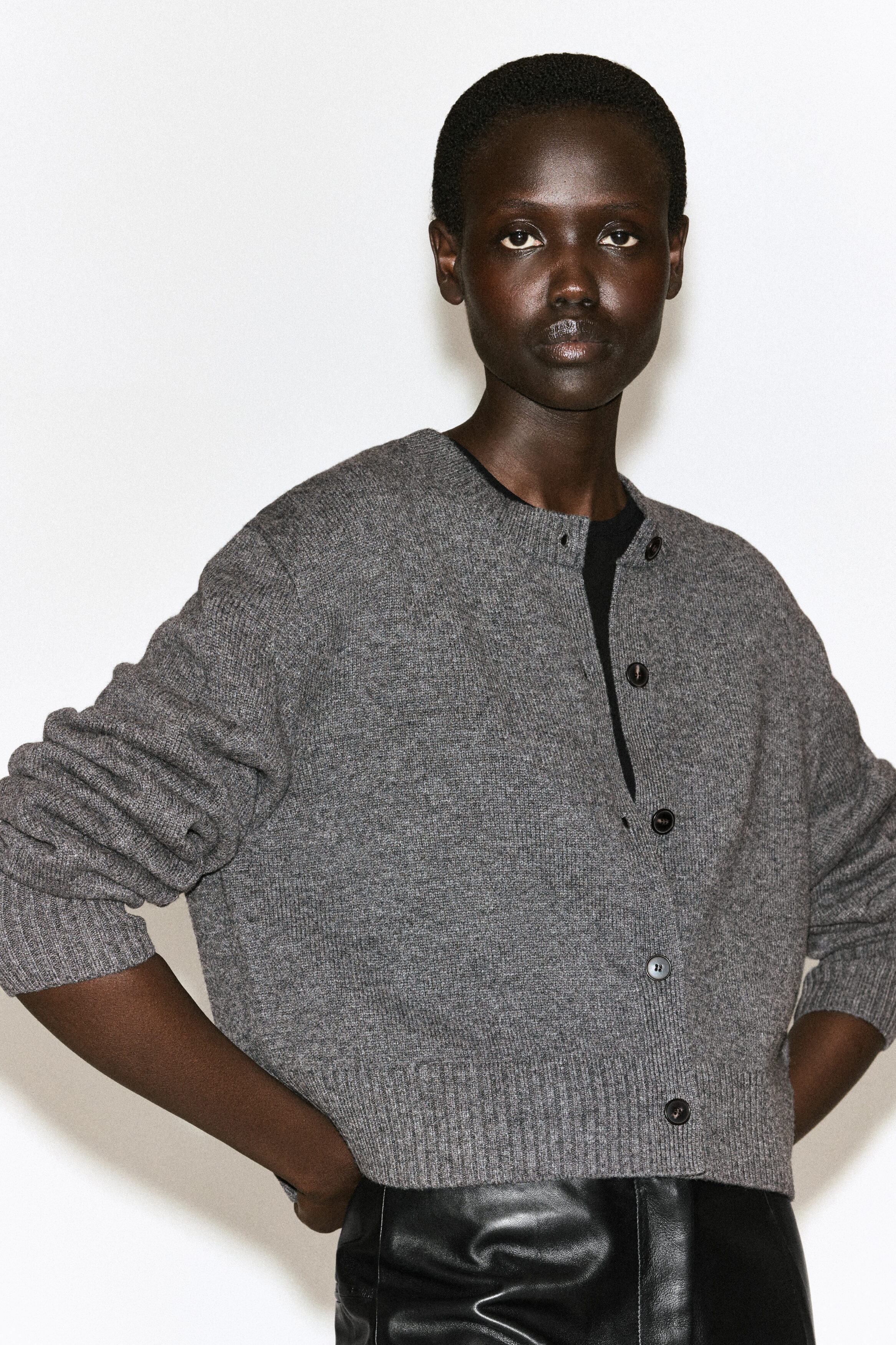 MERINO WOOL SWEATER - GRAY MÉLANGE
