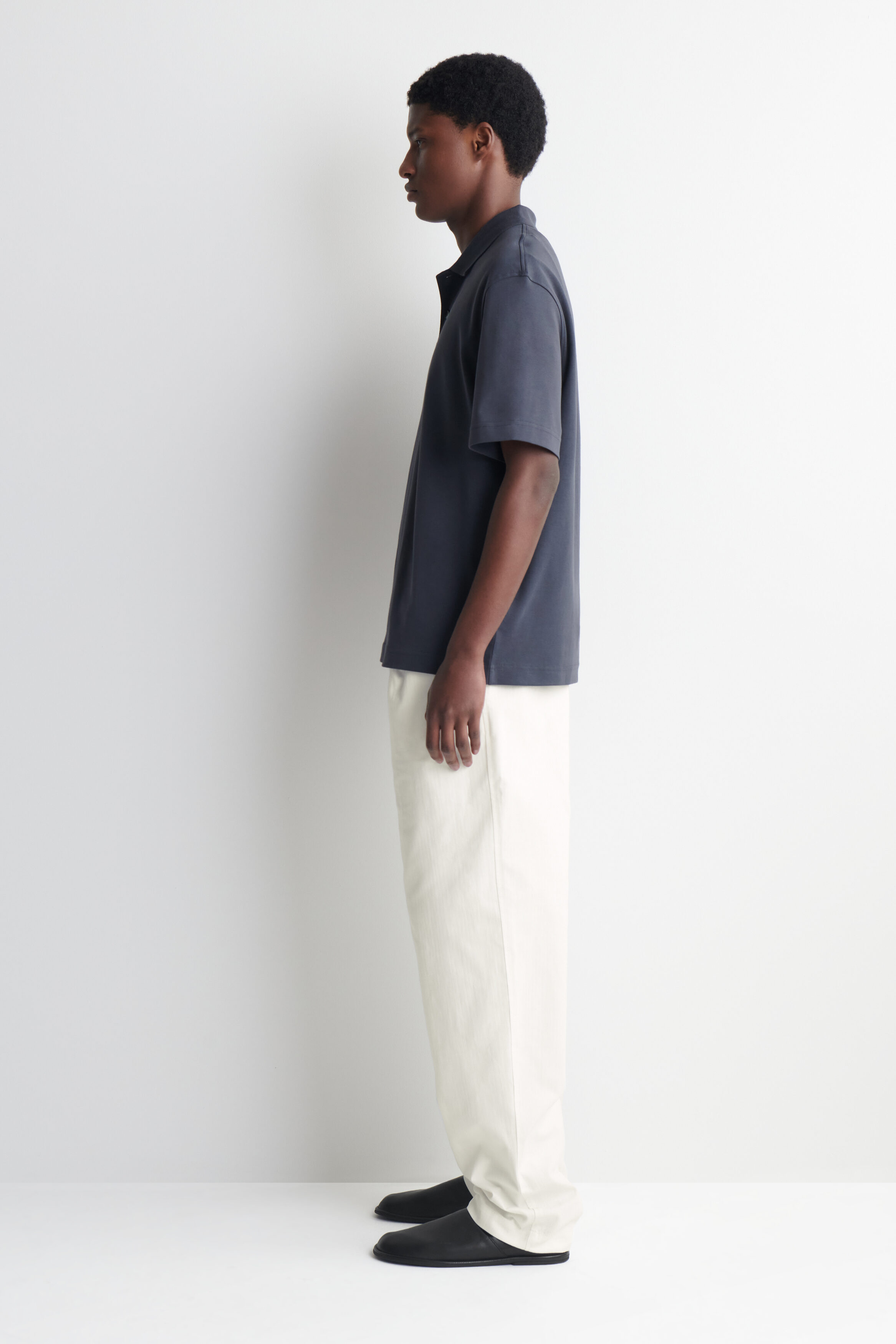 INTERLOCK COTTON POLO SHIRT - DARK GRAY