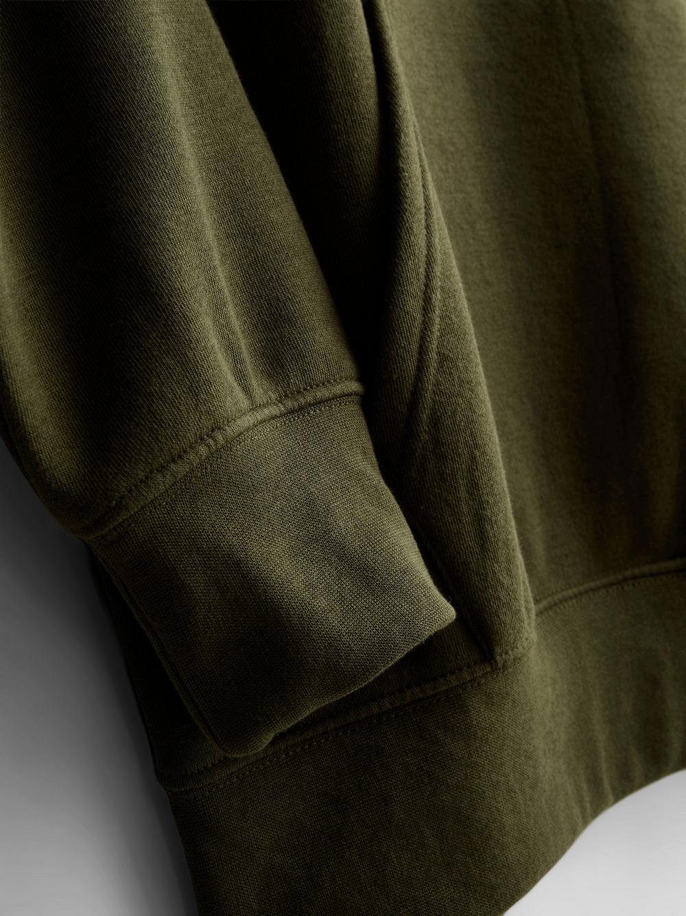 Cotton Blend Overhead Hoodie - Olive