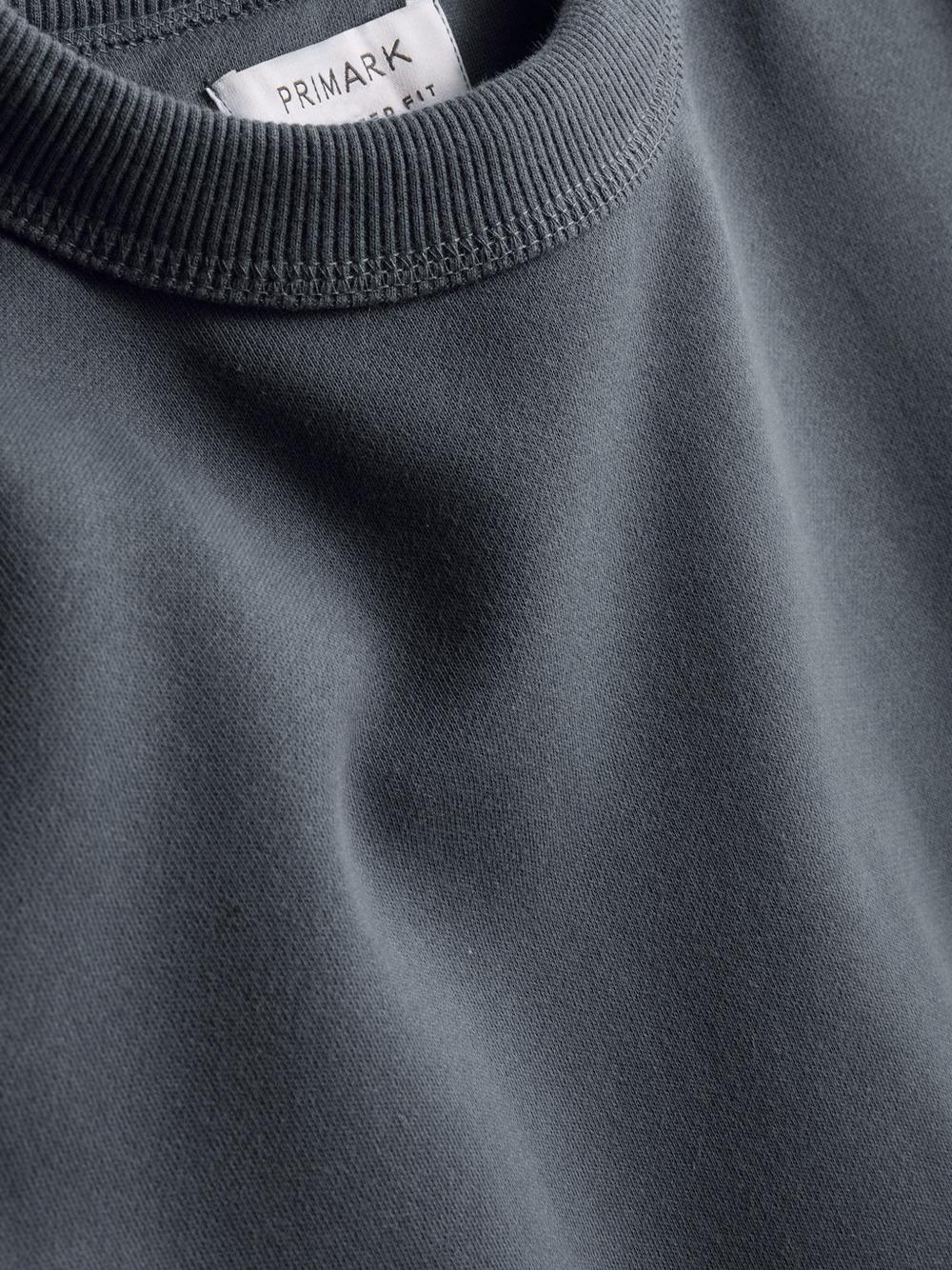 Cotton Rich Oversized Crew Neck Sweatshirt - Charcoal