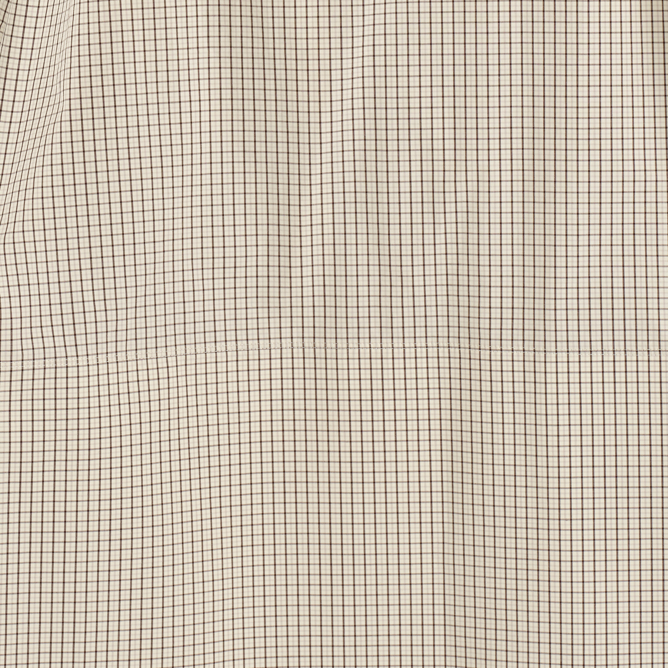 PINTUCKED COTTON MINI DRESS - BEIGE / CHECKED