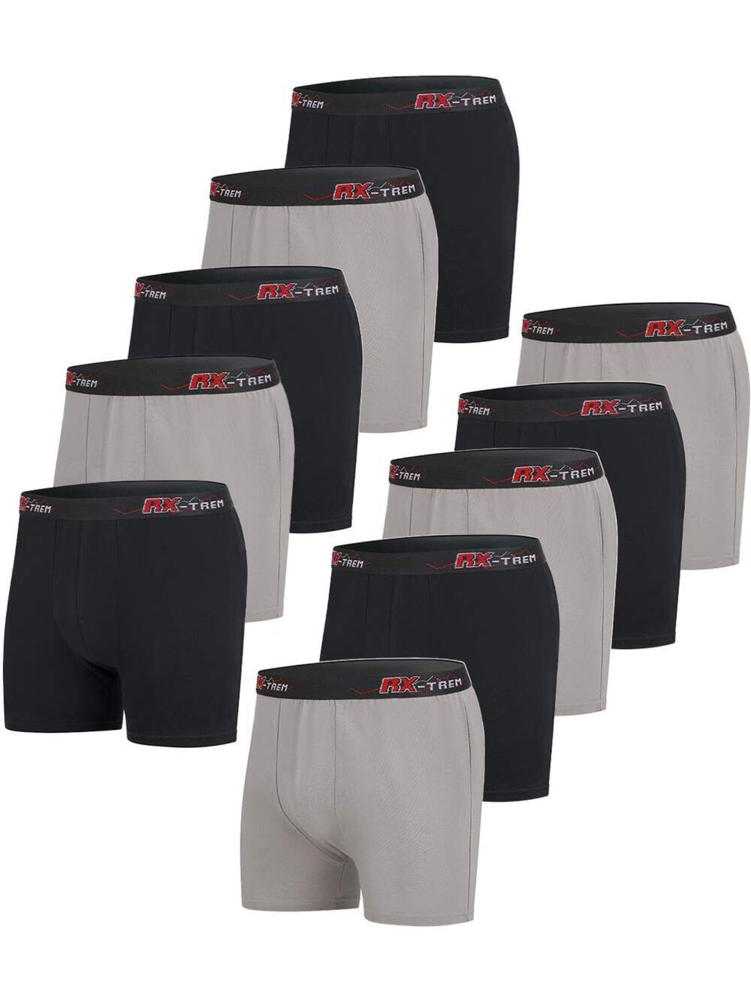 Lot de 10 boxers unis  - atlas for men - Gris Noir