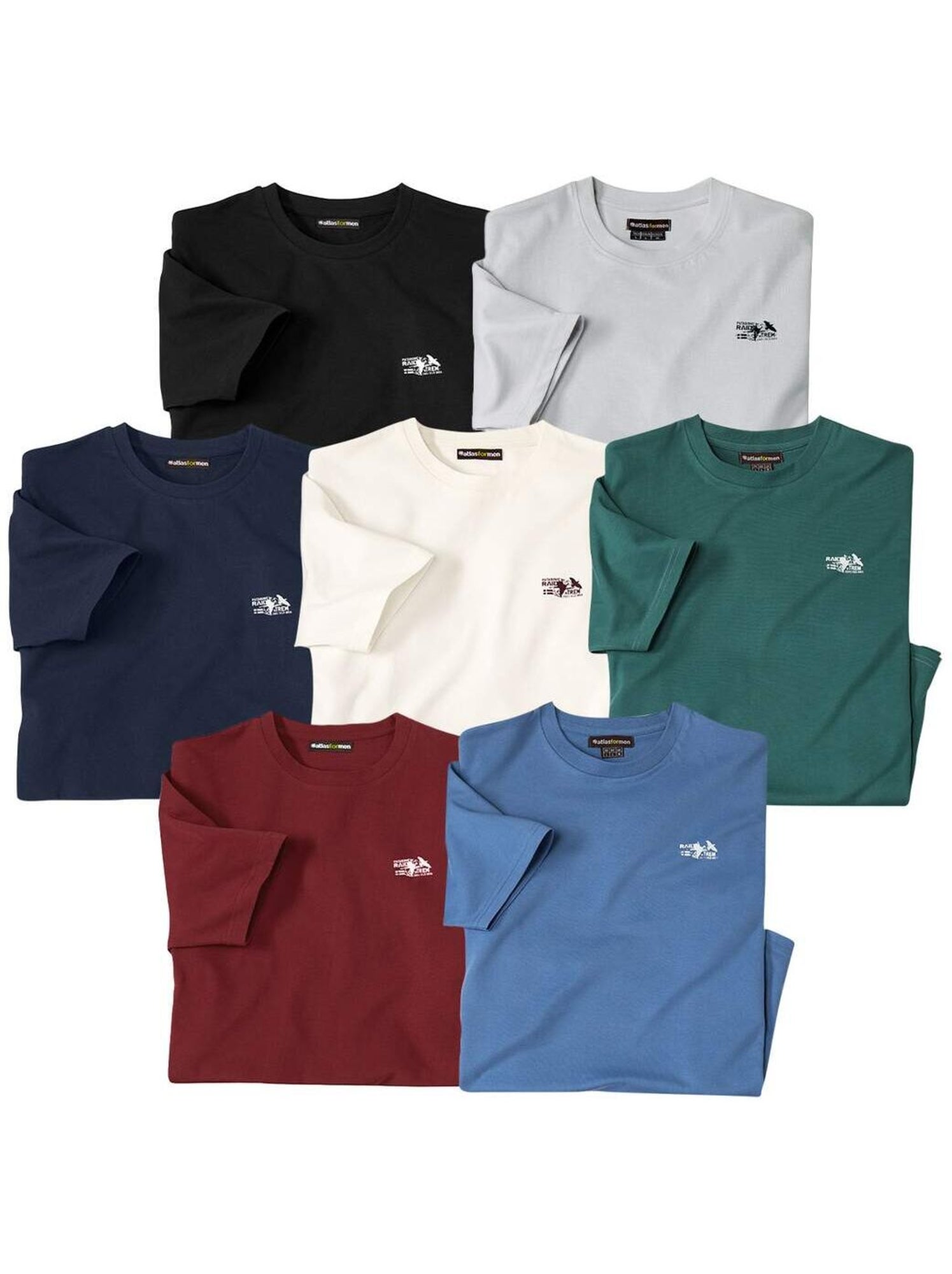 Lot de 7 tee-shirt atlas ®  - atlas for men - Blanc Bleu Gris