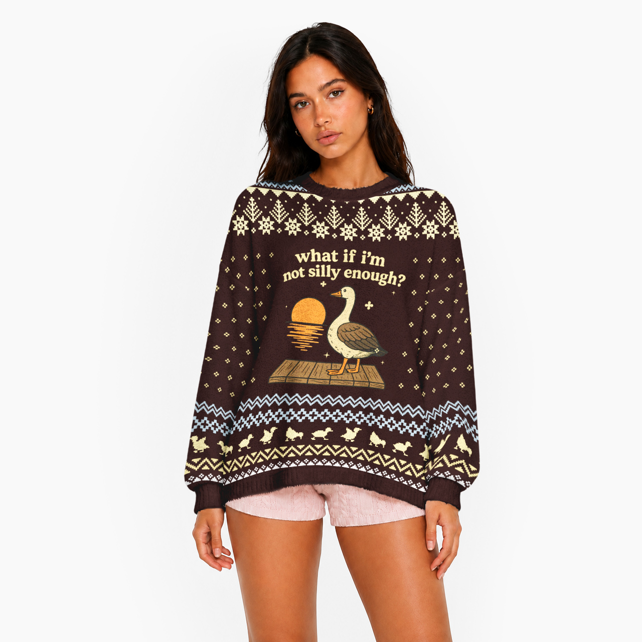 What If I am Not Silly Enough Goose Mohair Sweatshirts