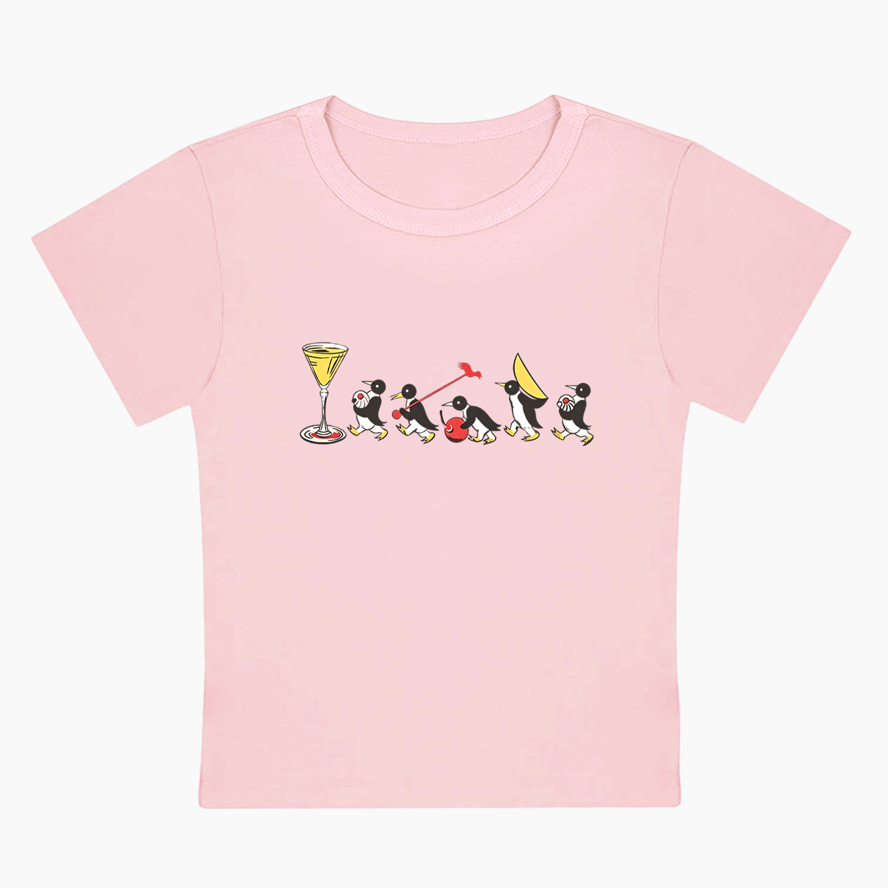 Vintage Cocktail Penguins Baby Tee