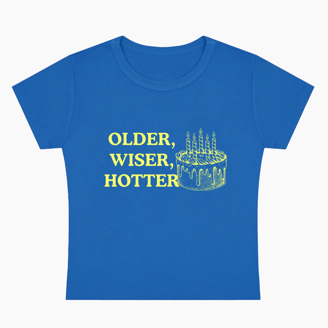 Older Wiser Hotter Birthday Cake Baby Tee