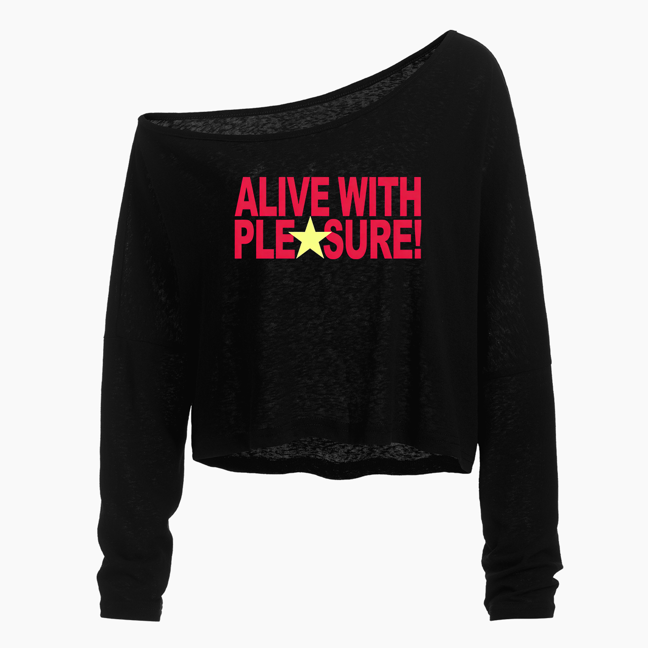 Alive With Pleasure Off Shoulder Long Sleeve Crop Top