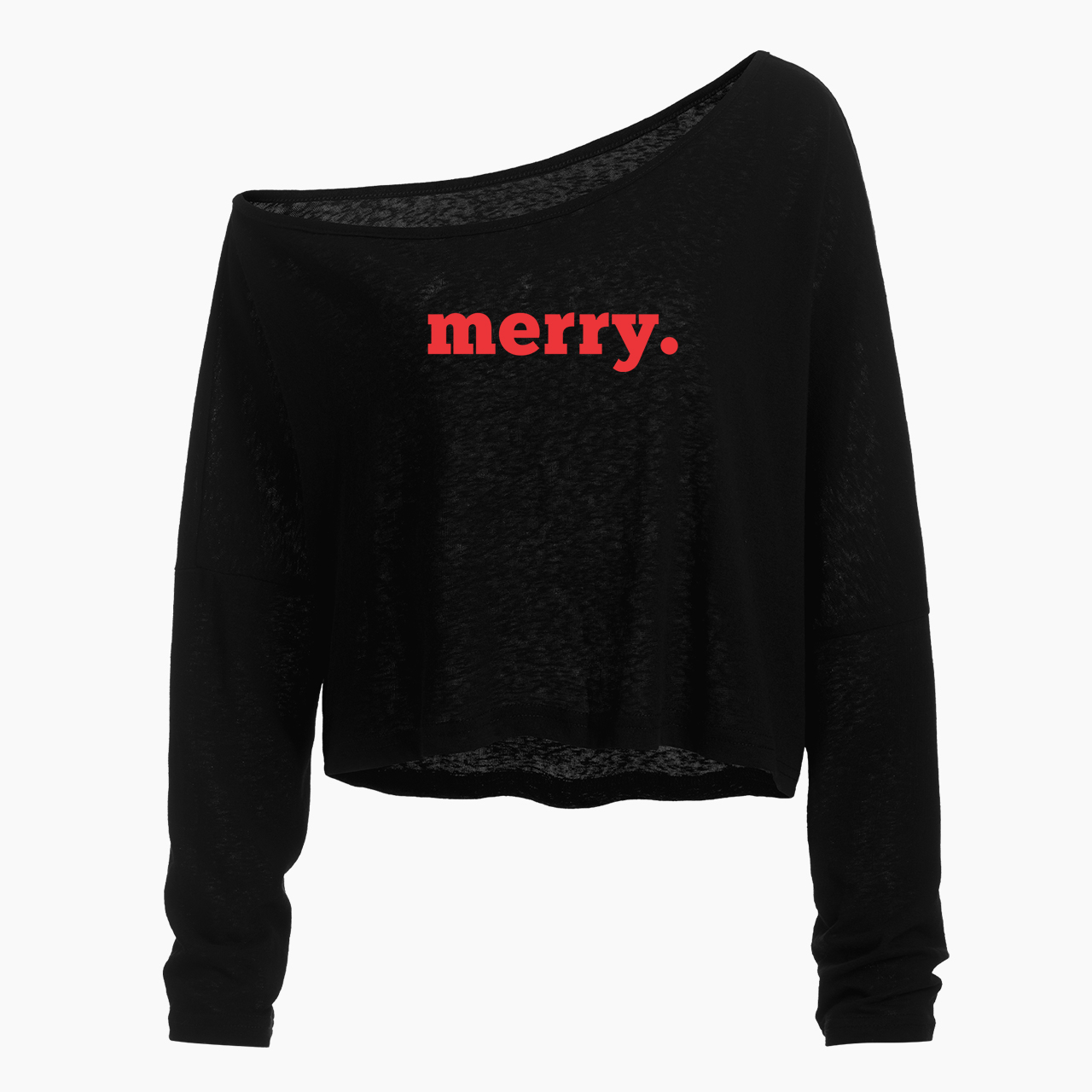 Merry Off Shoulder Long Sleeve Crop Top