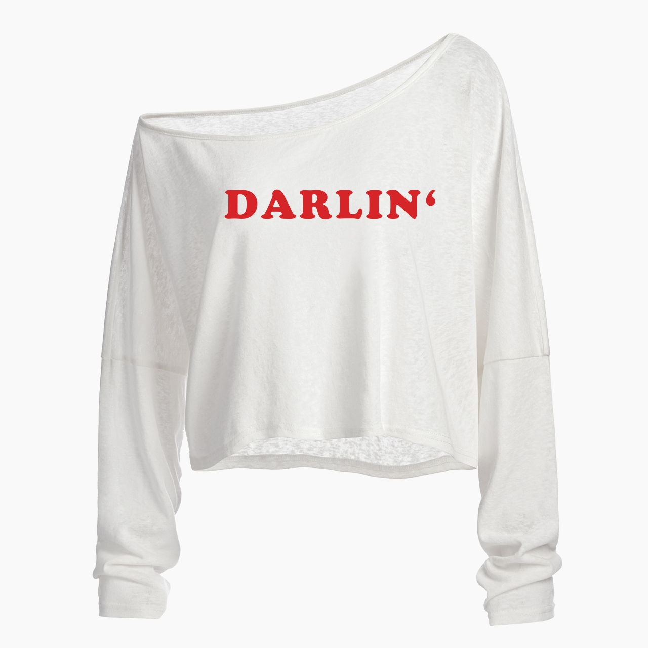 Darlin Off Shoulder Long Sleeve Crop Top