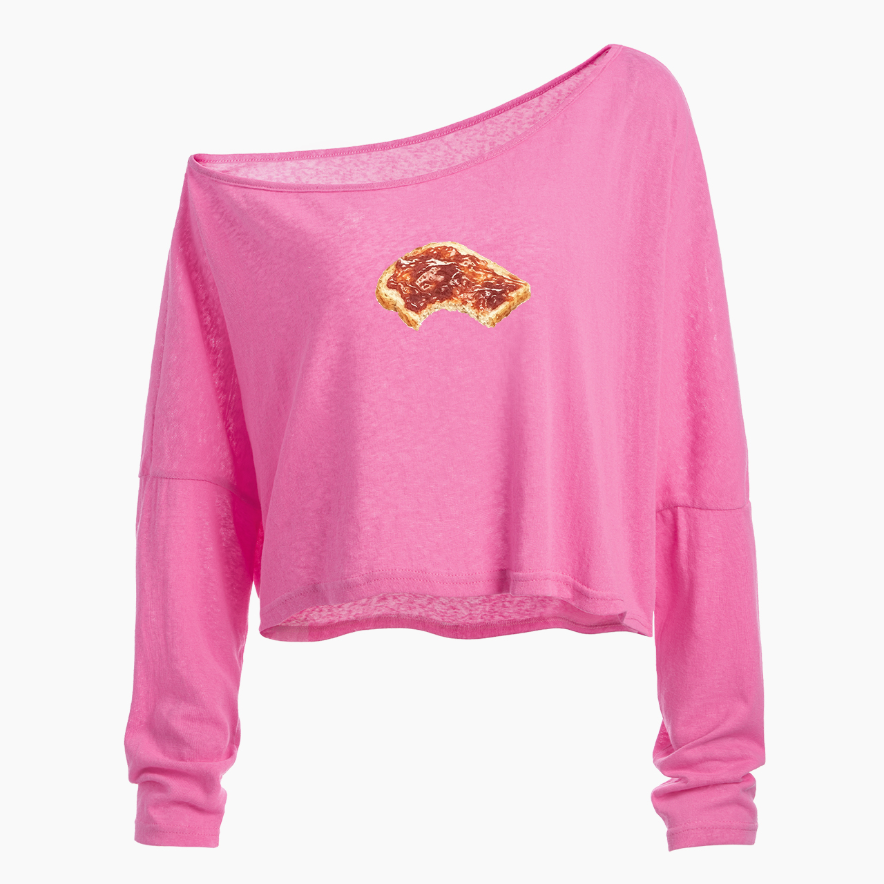 PB&J Toast Off Shoulder Long Sleeve Crop Top