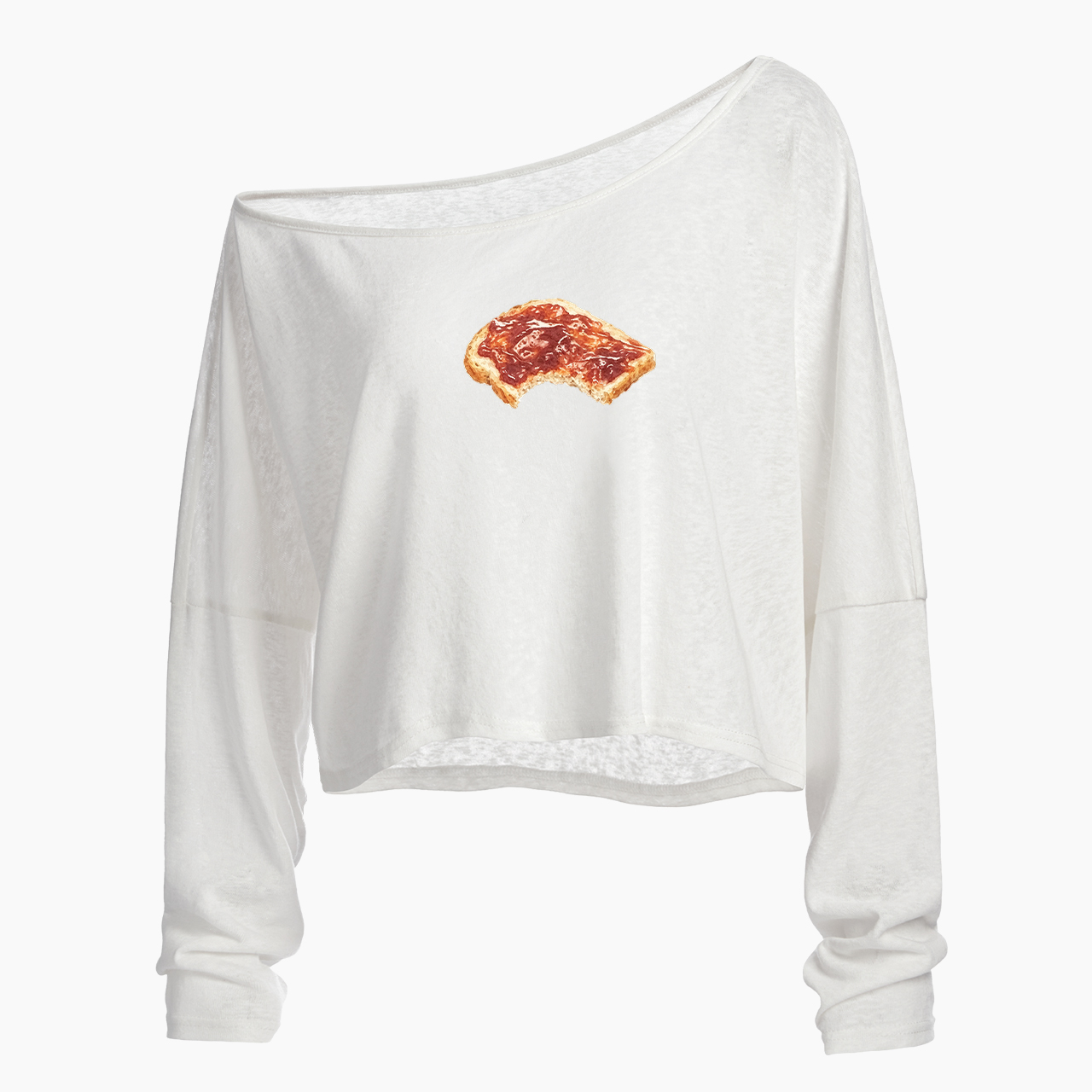 PB&J Toast Off Shoulder Long Sleeve Crop Top