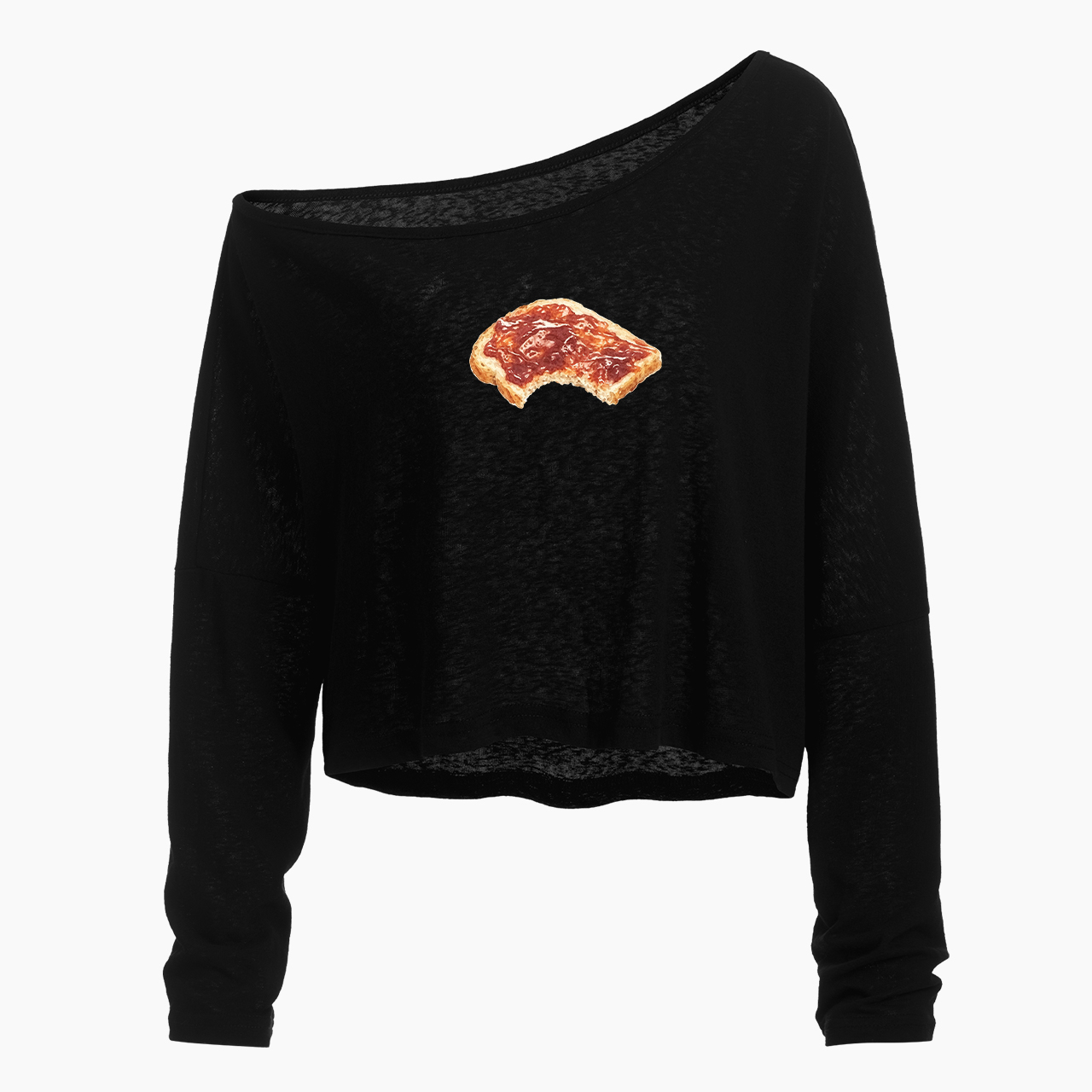 PB&J Toast Off Shoulder Long Sleeve Crop Top