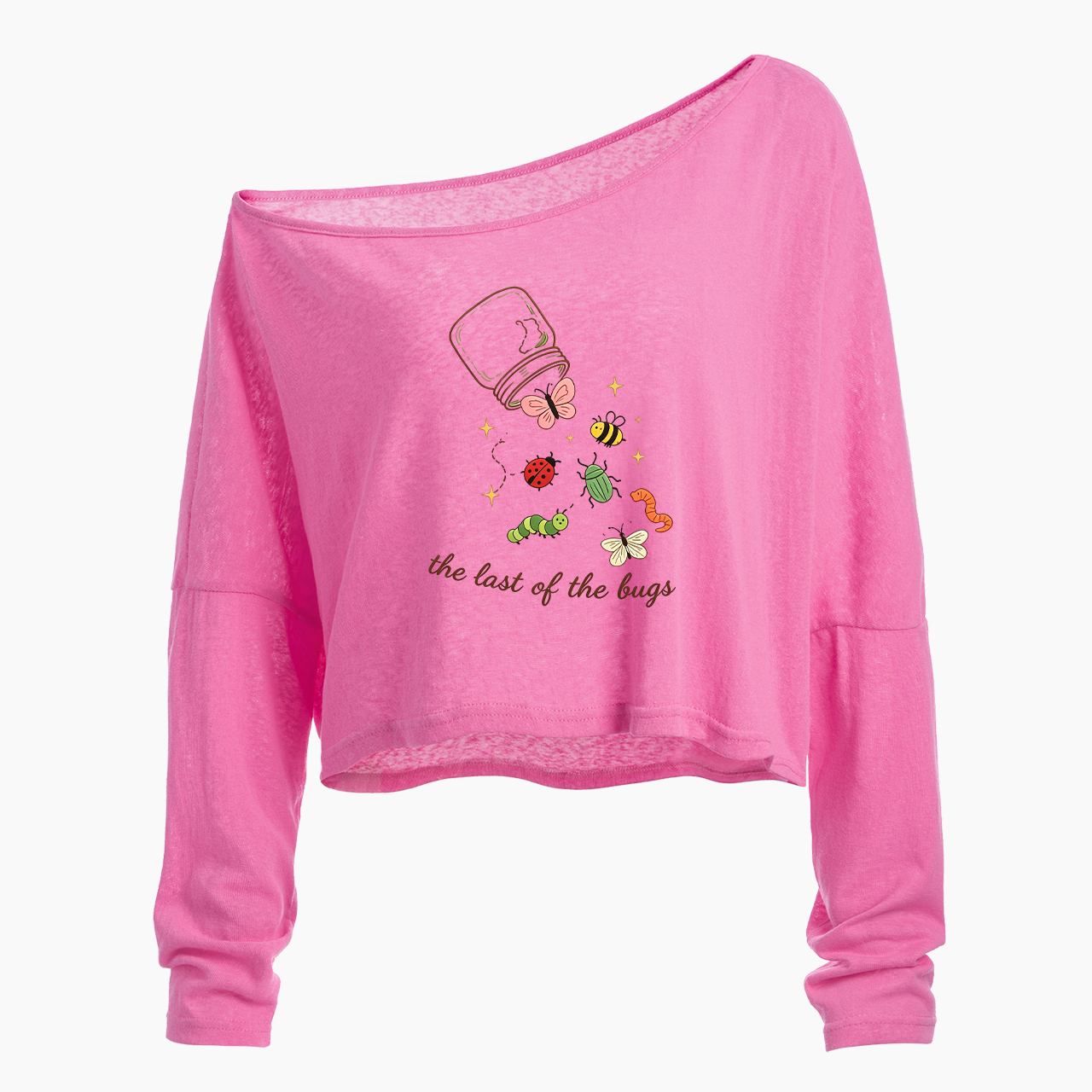 The Last of the Bugs Off Shoulder Long Sleeve Crop Top