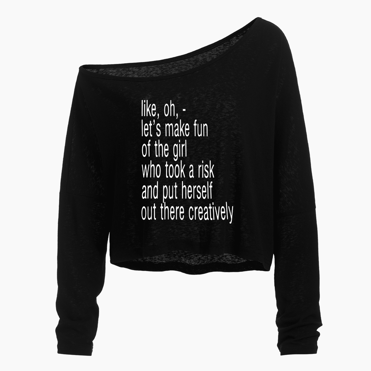 Girls Being Creative Off Shoulder Long Sleeve Crop Top