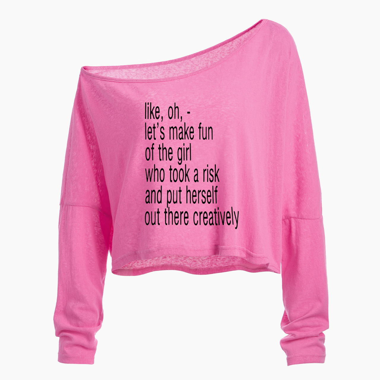 Girls Being Creative Off Shoulder Long Sleeve Crop Top