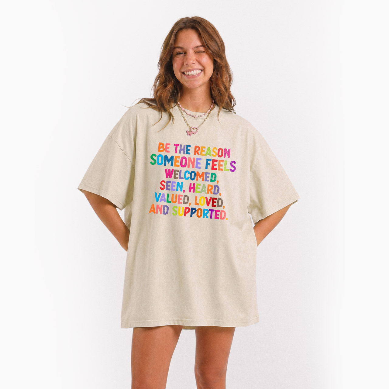 Be The Reason Someone Feels Welcomed Washed Tees