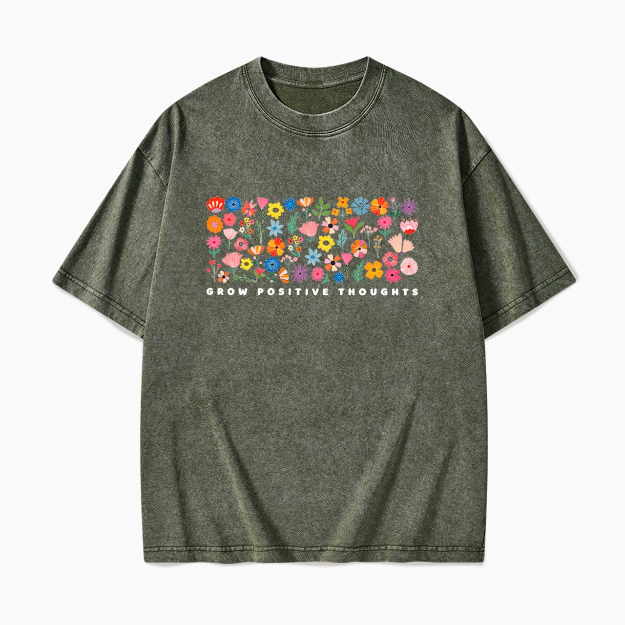 Grow Positive Thoughts Washed Tees