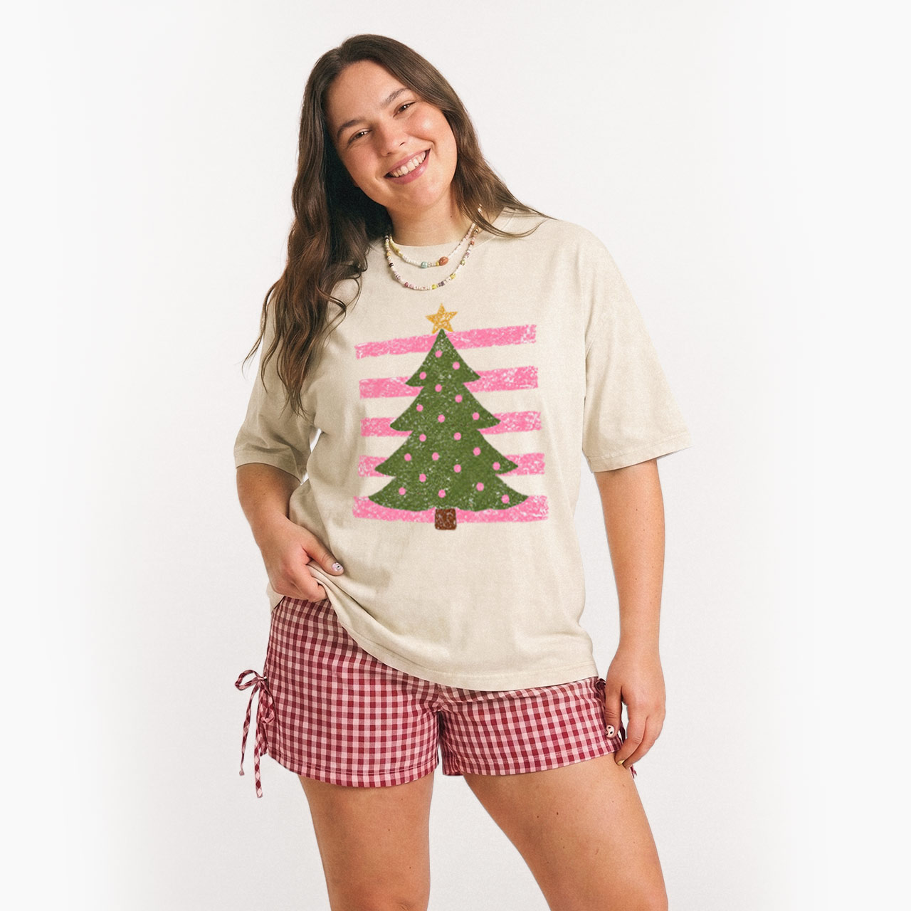 Polkadot Christmas Tree Washed Tees
