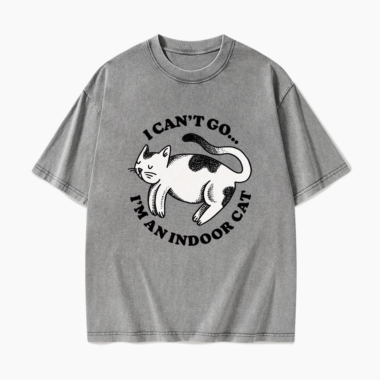 I Can't Go I'm An Indoor Cat Washed Tees