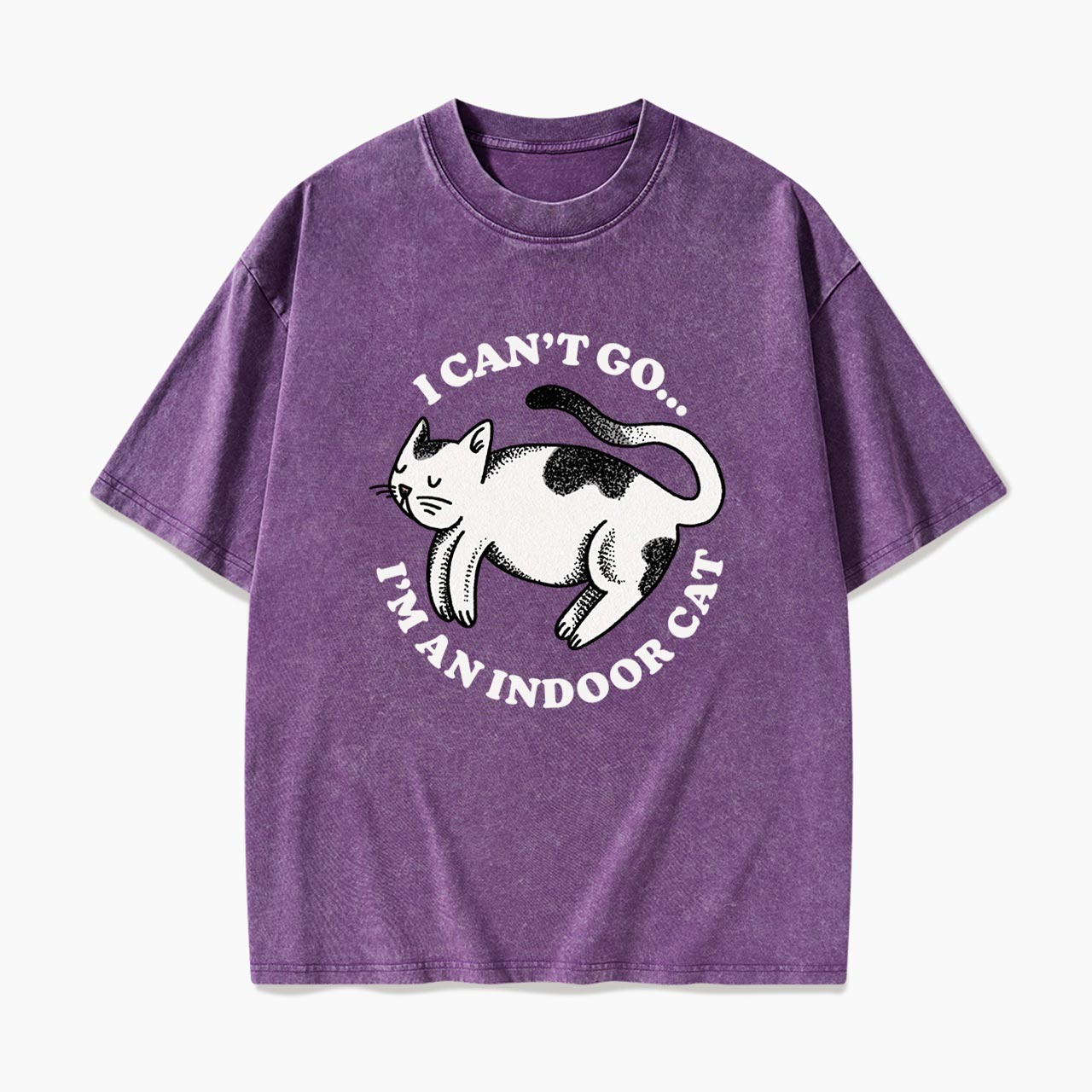 I Can't Go I'm An Indoor Cat Washed Tees
