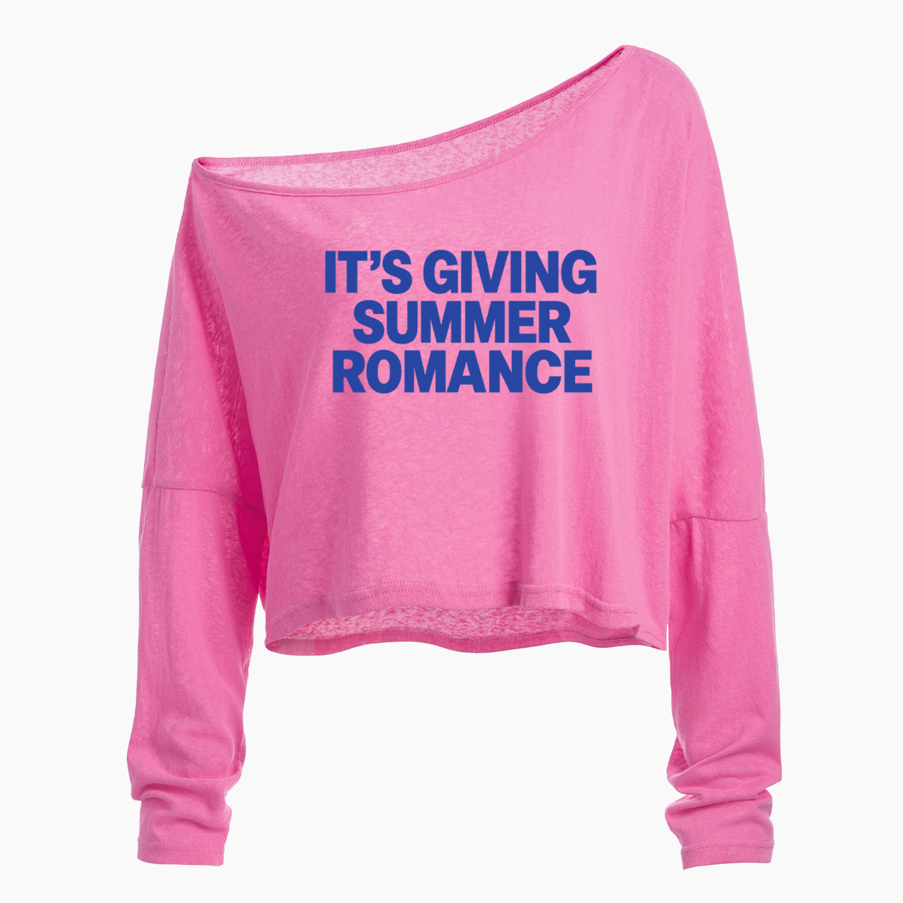 It's Giving Summer Romance Off Shoulder Long Sleeve Crop Top