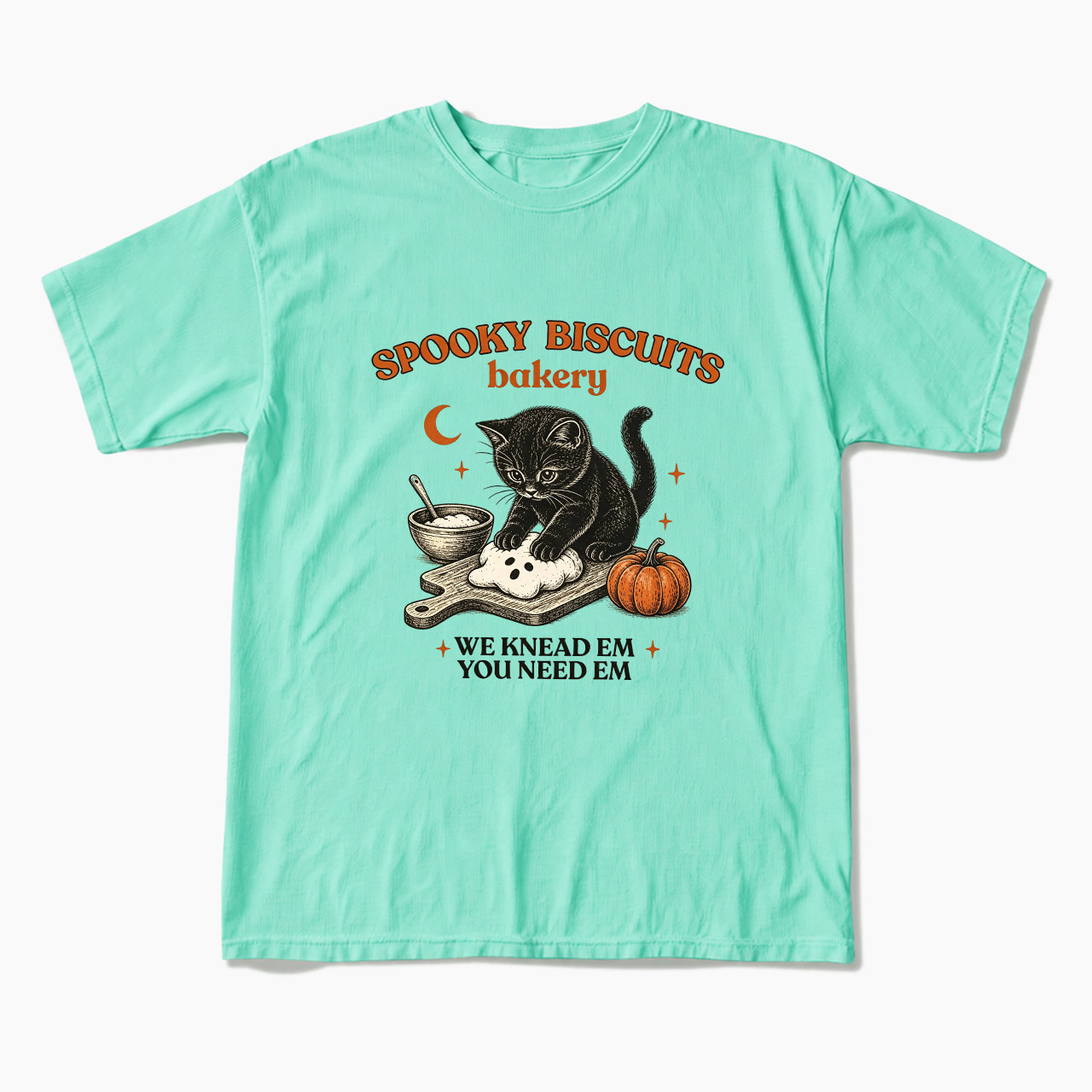 Spooky Biscuits Bakery Black Cat Halloween T Shirts