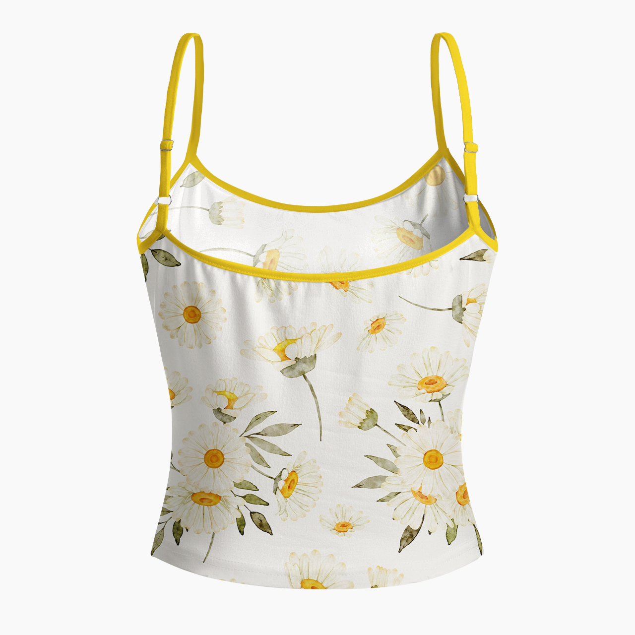 Sunny Watercolor Daisy Spaghetti Strap Top