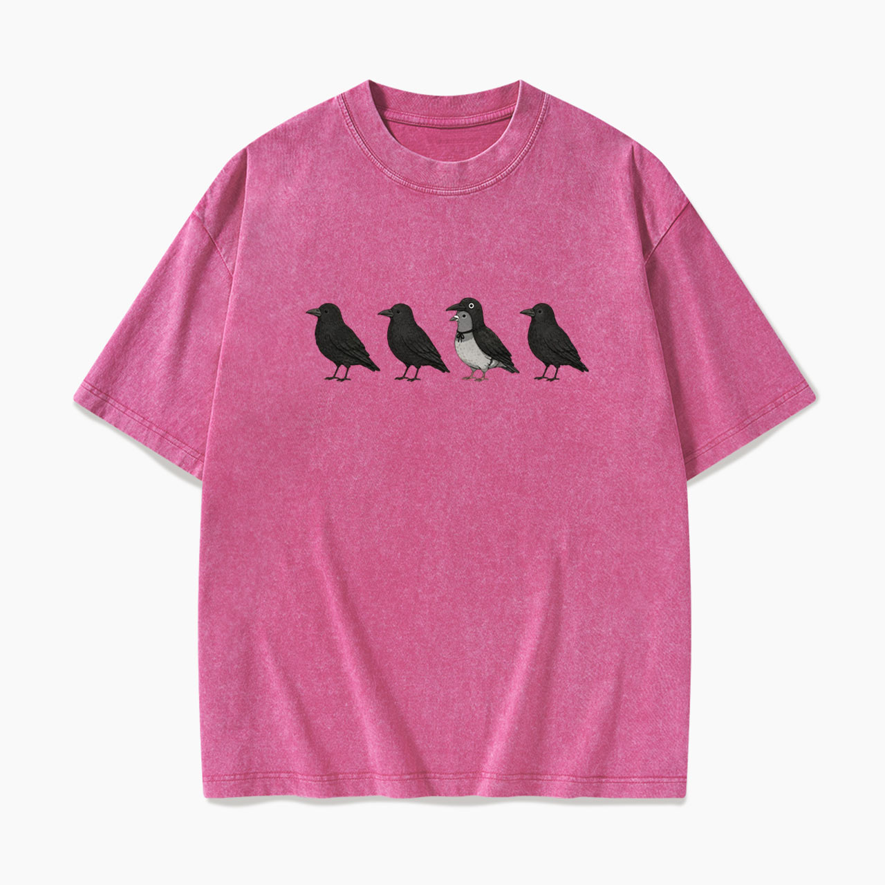 Funny Crow Pigeon Halloween Washed Tees