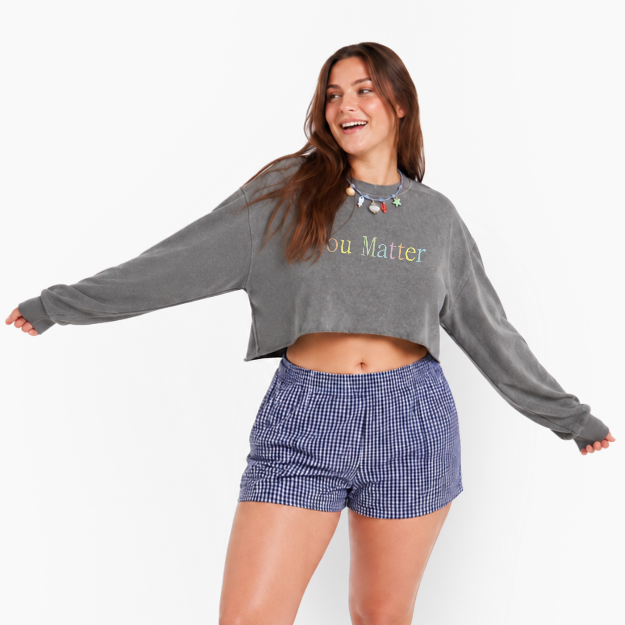 You Matter Crop Washed Sweatshirts
