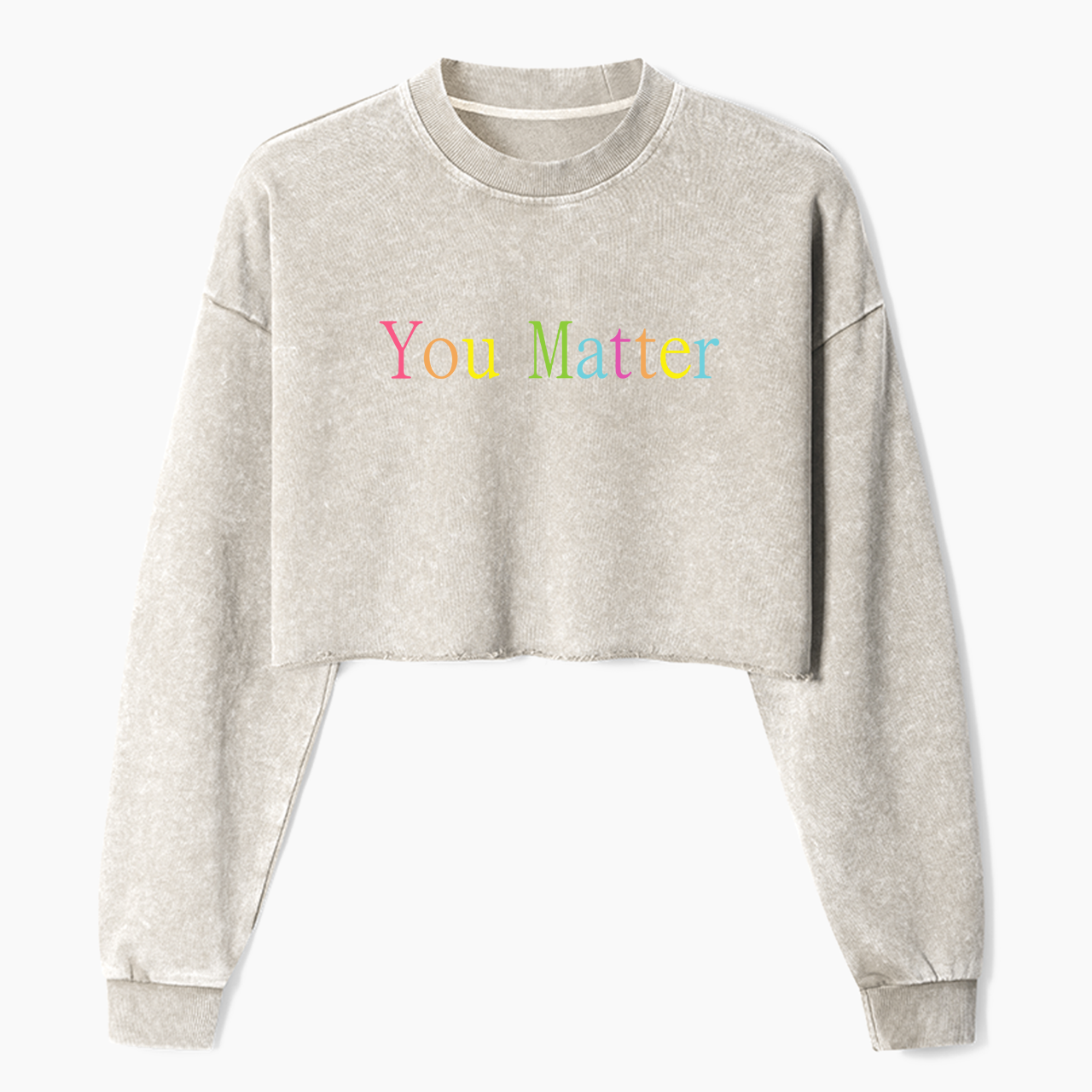 You Matter Crop Washed Sweatshirts