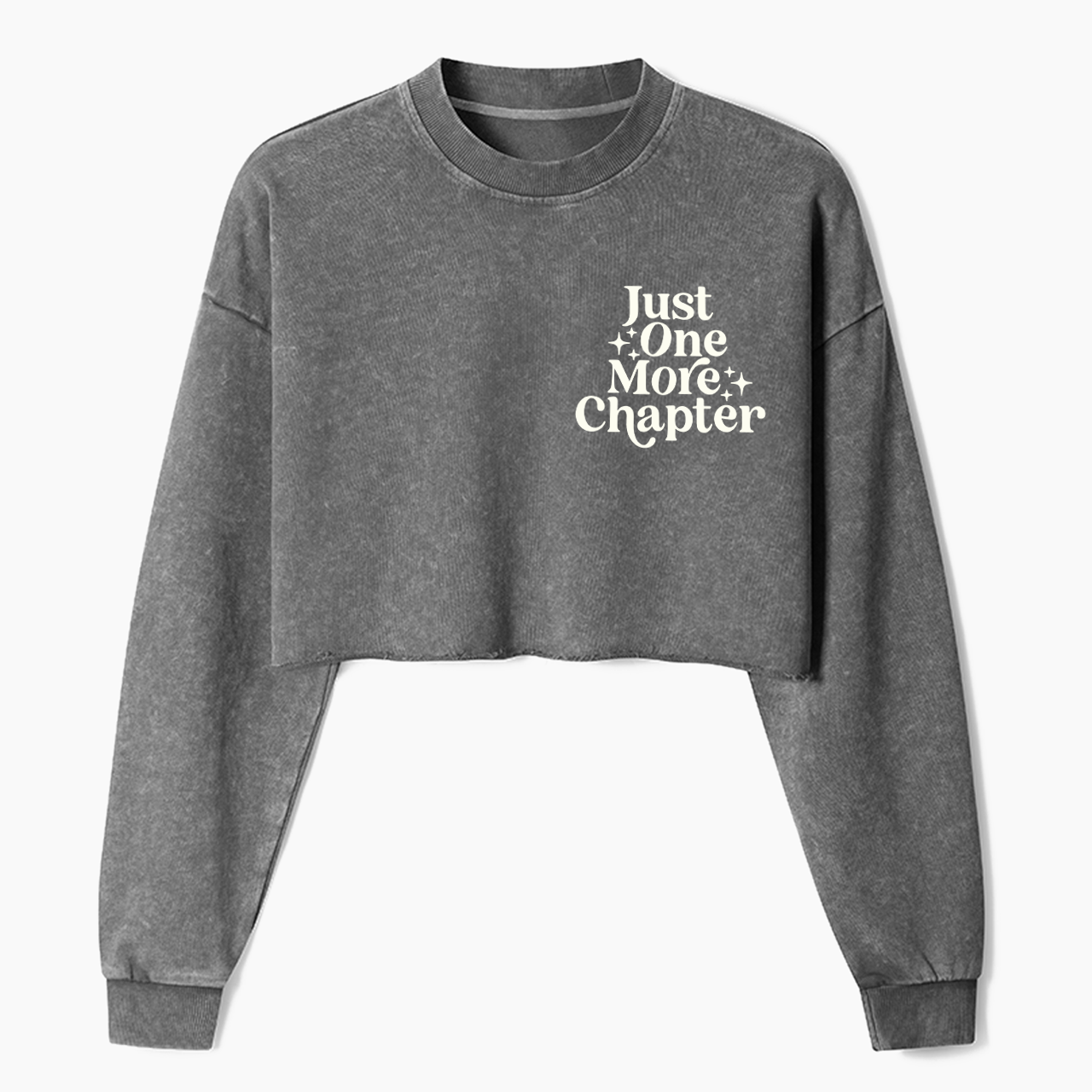 Just One More Chapter Crop Washed Sweatshirts
