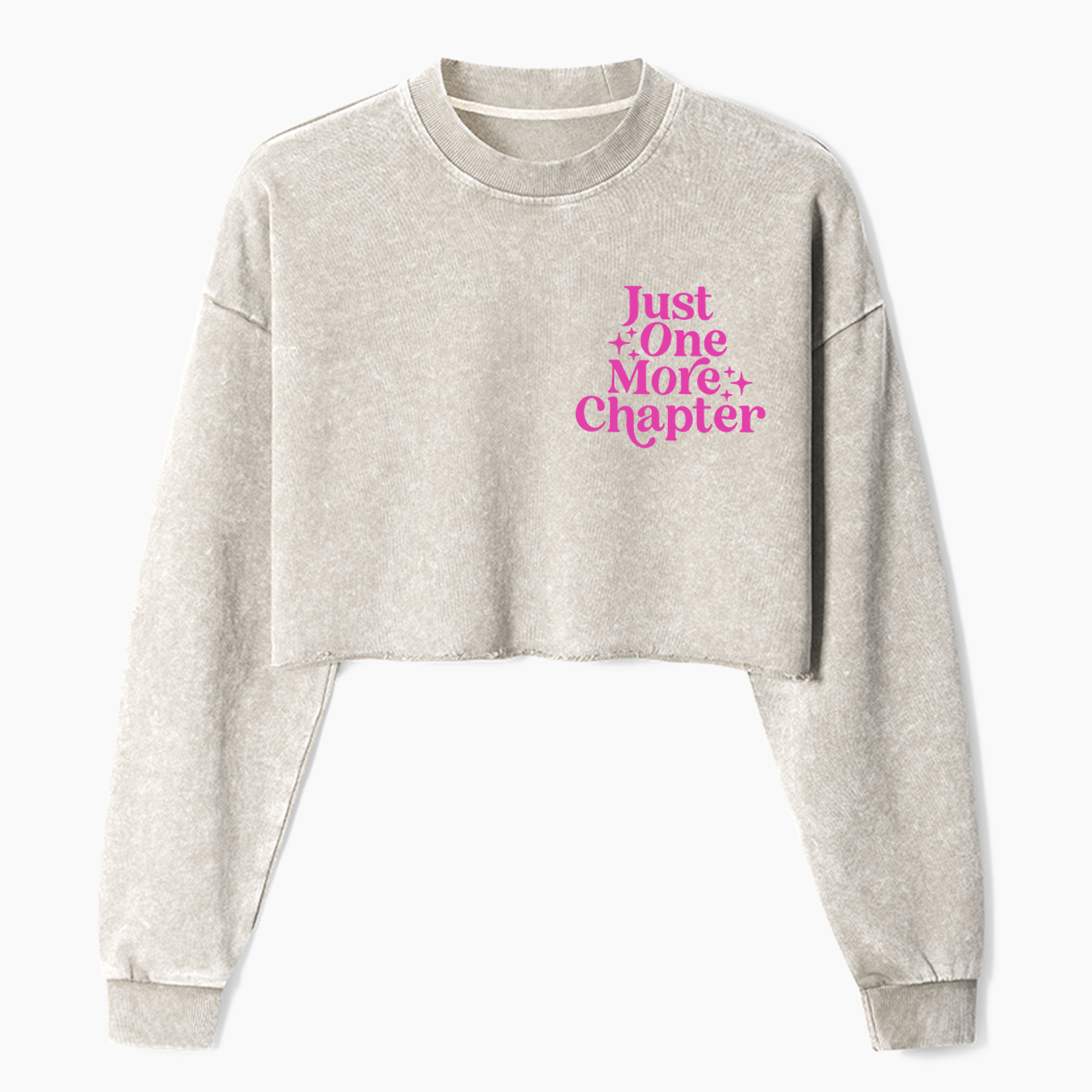Just One More Chapter Crop Washed Sweatshirts