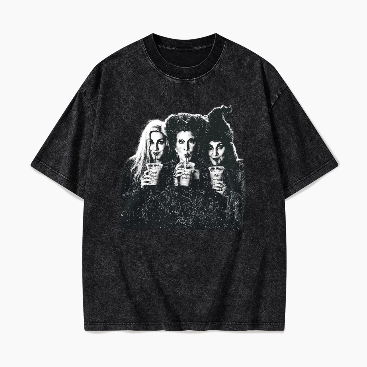 Iced Coffee Horror Movie Halloween Washed Tees