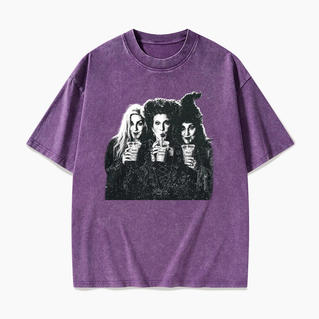 Iced Coffee Horror Movie Halloween Washed Tees
