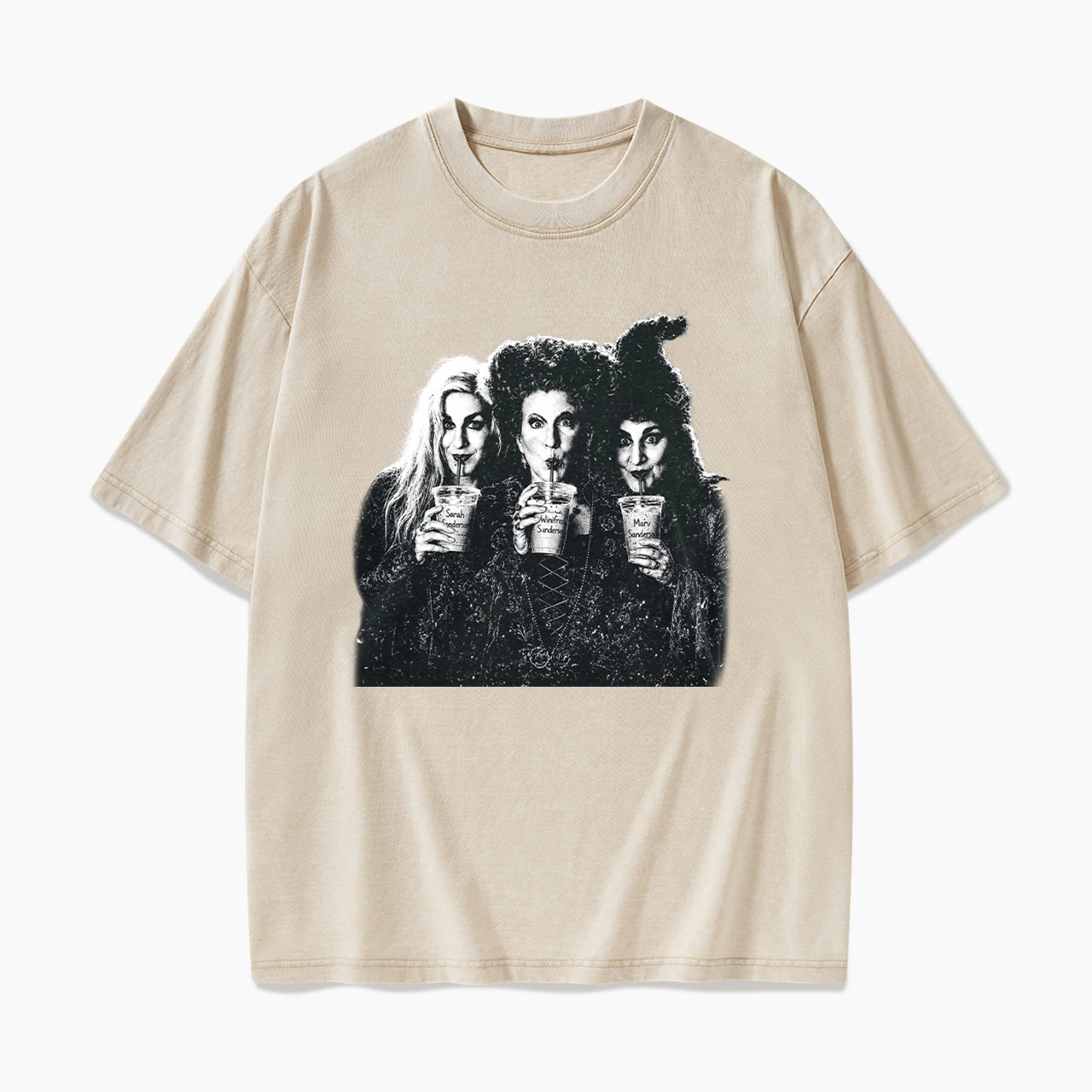 Iced Coffee Horror Movie Halloween Washed Tees