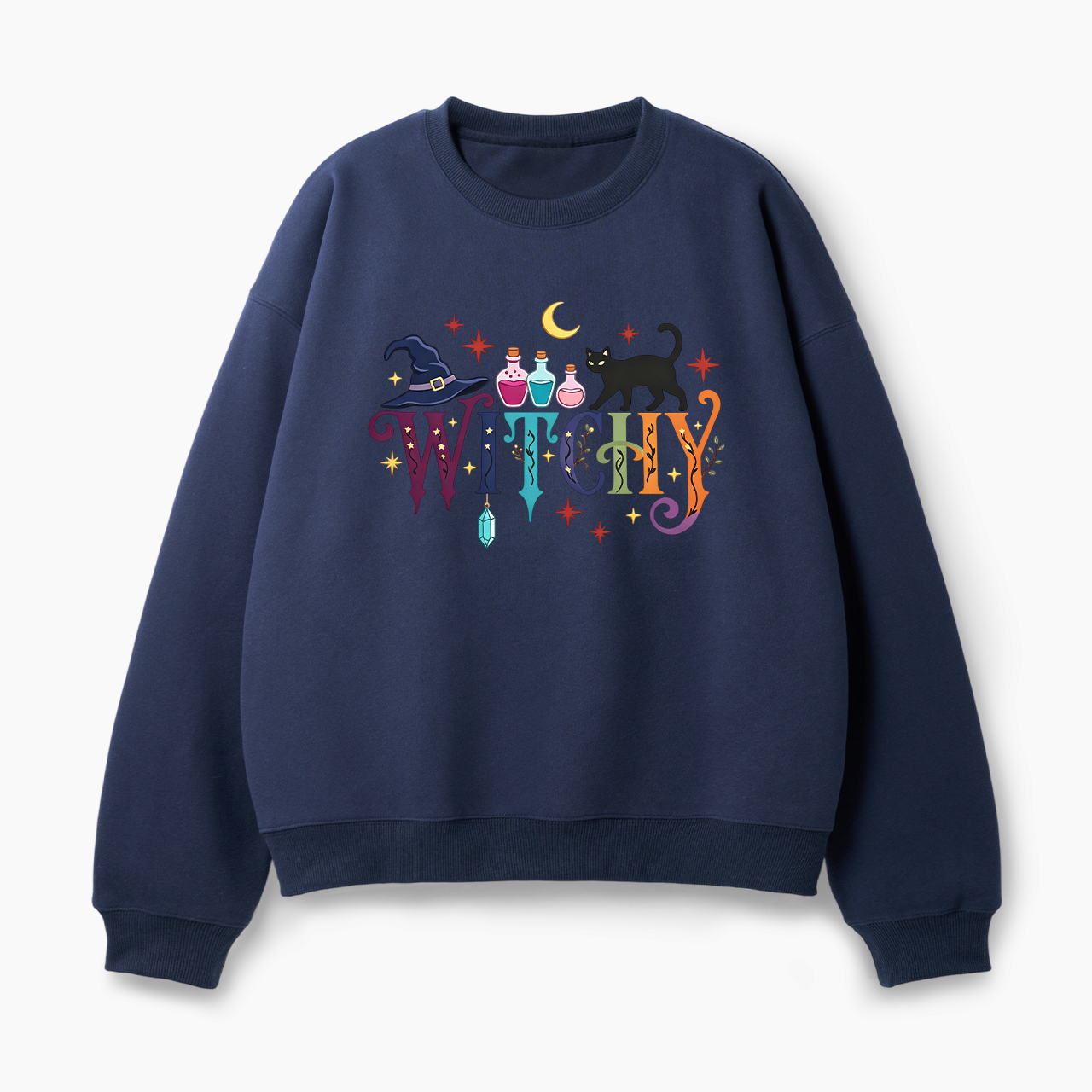 Witchy Black Cat Poison Halloween Classic Sweatshirt