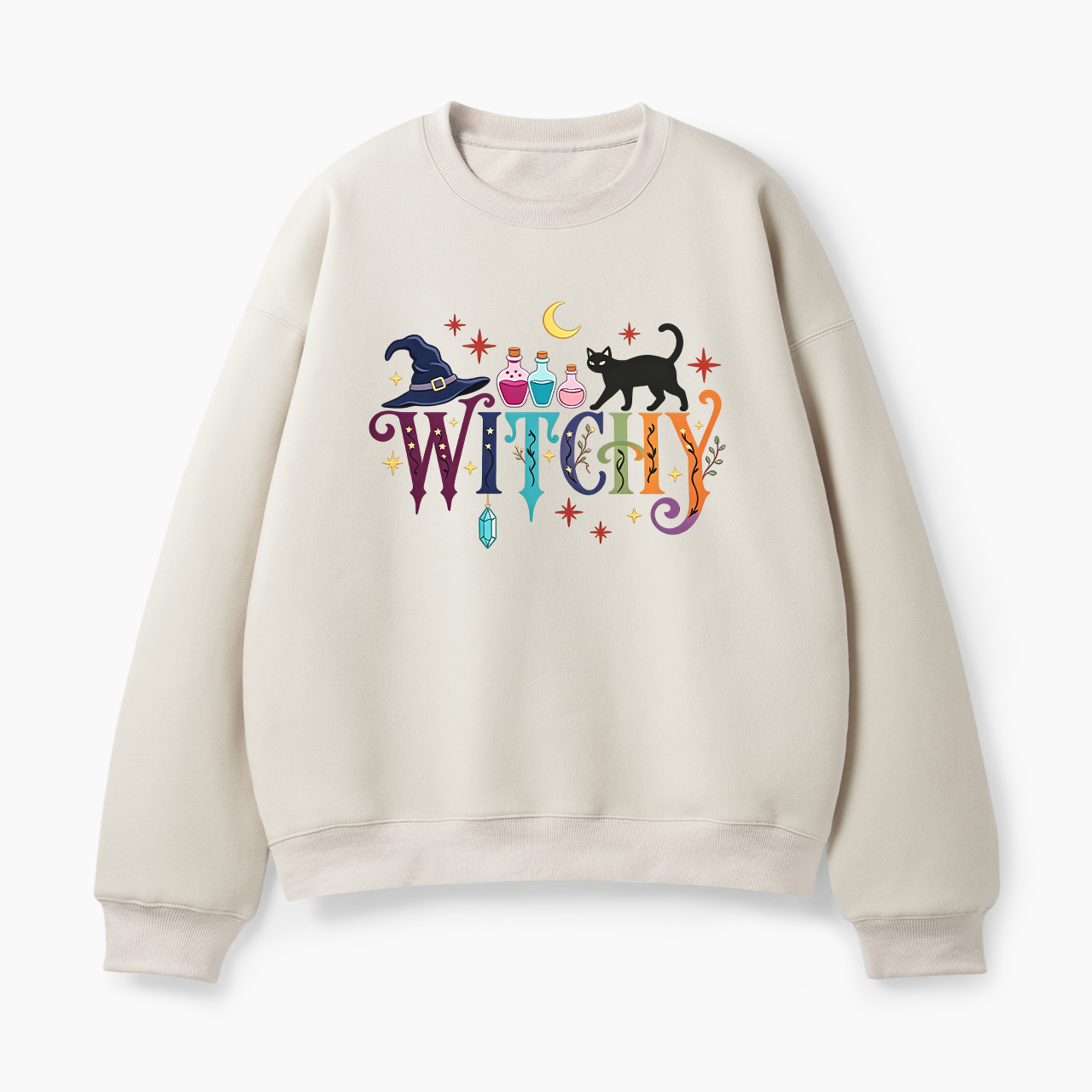 Witchy Black Cat Poison Halloween Classic Sweatshirt